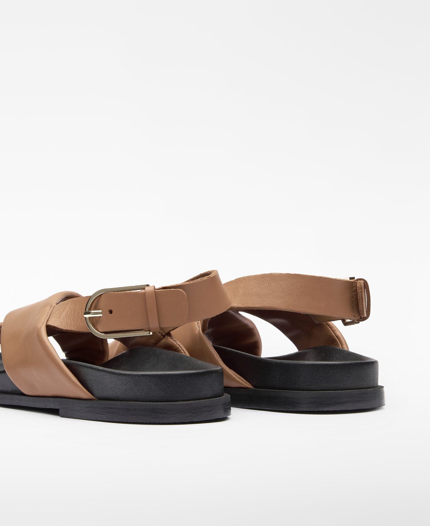 Leather padded-strap sandals image number 2