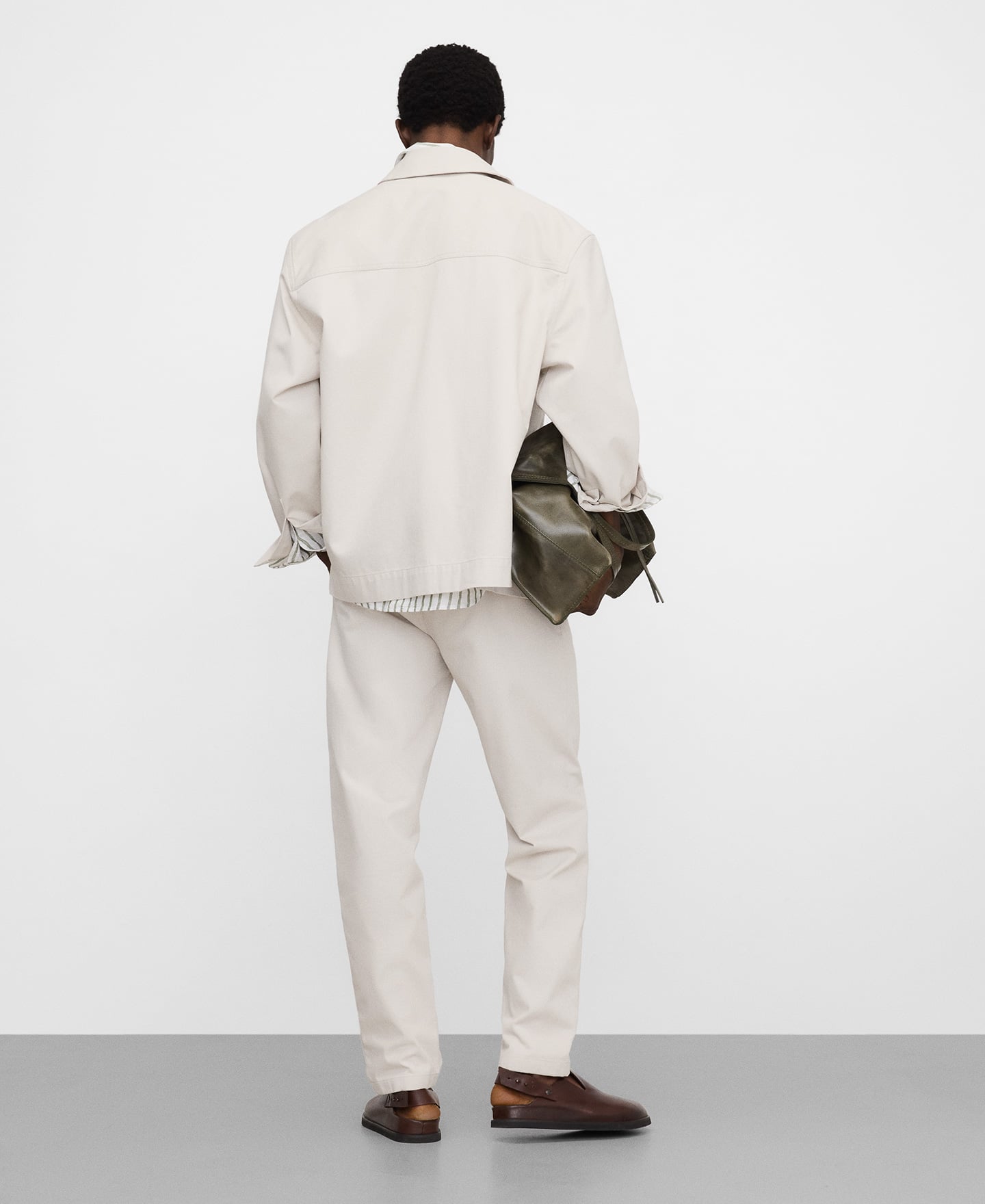 Relaxed fit pleated chino trousers image number 2