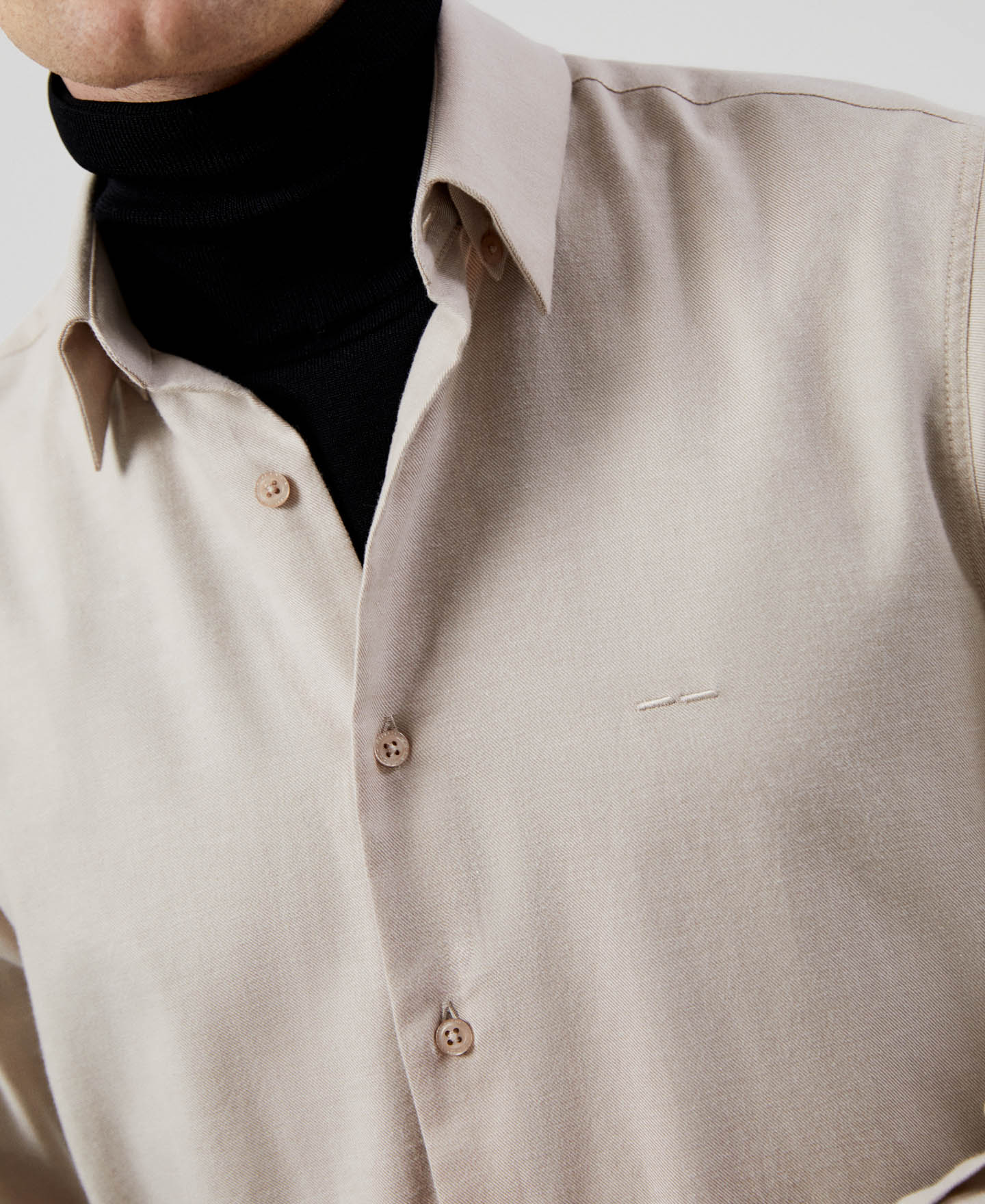 Cotton and merino wool shirt image number 3