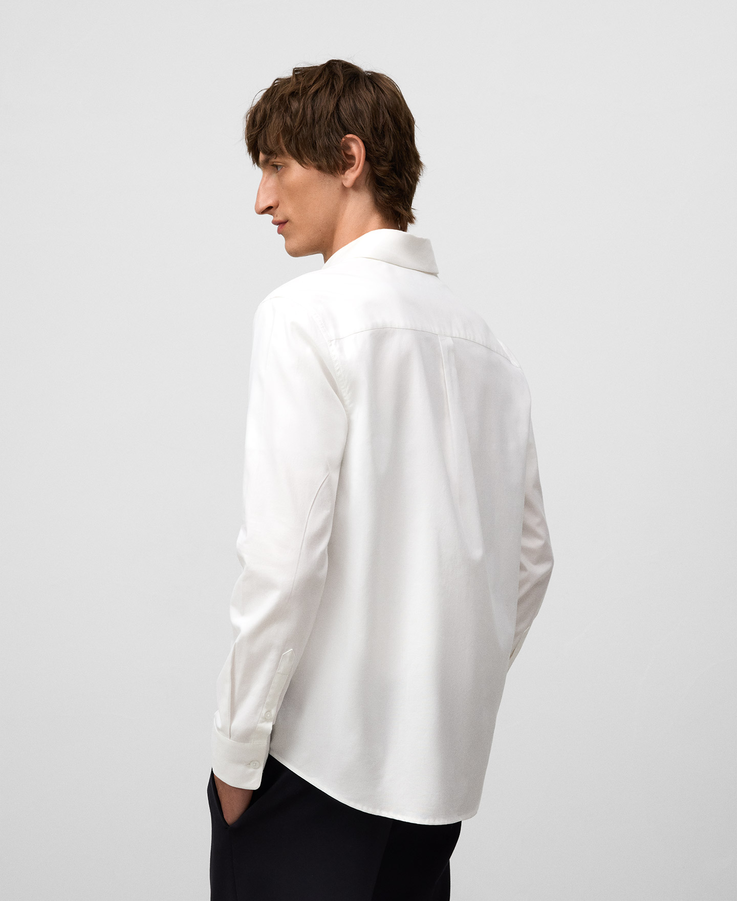 Regular fit lapel collar shirt man image number 2