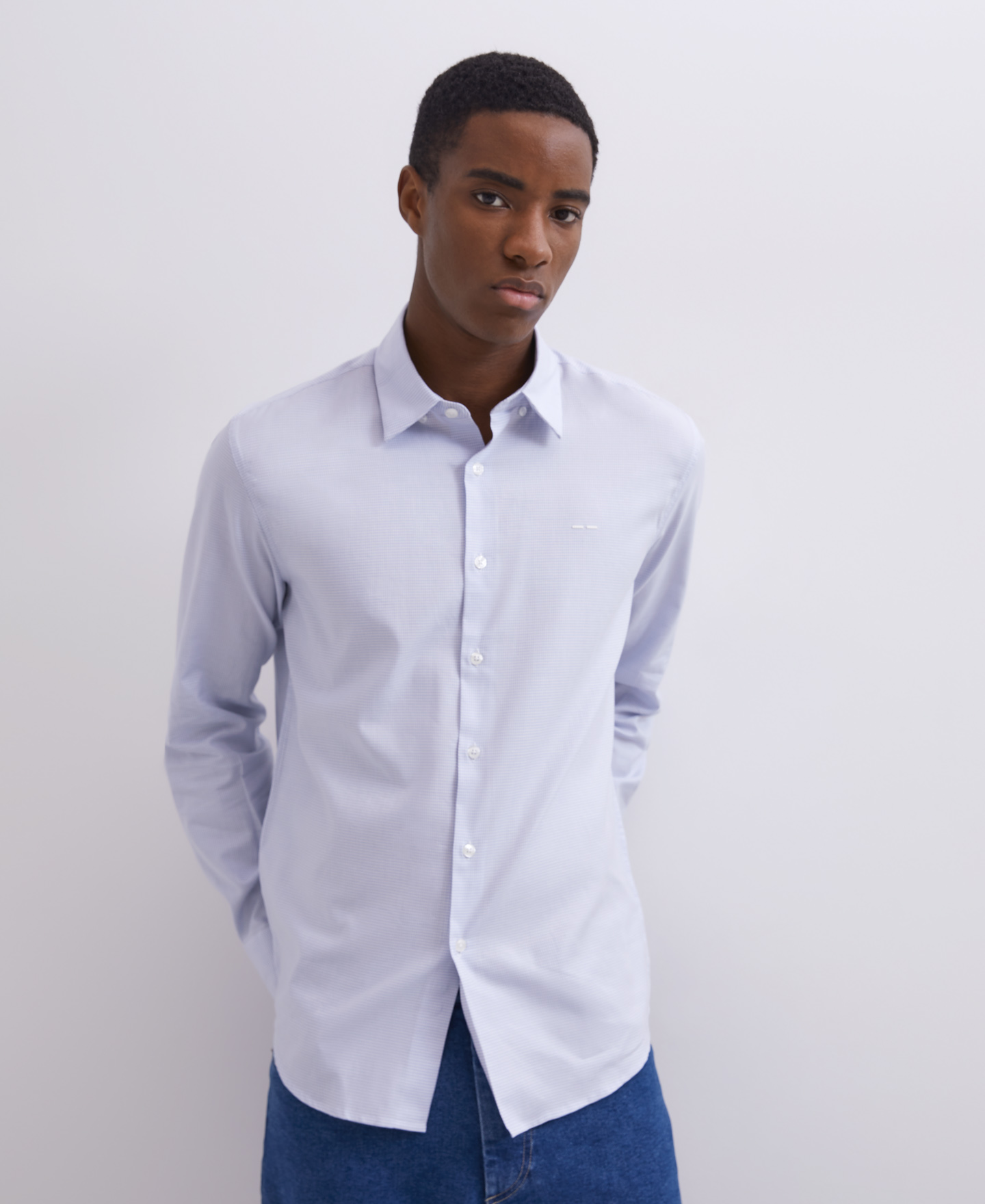 Camisa cuadro Vichy en lyocell y algodón image number 3