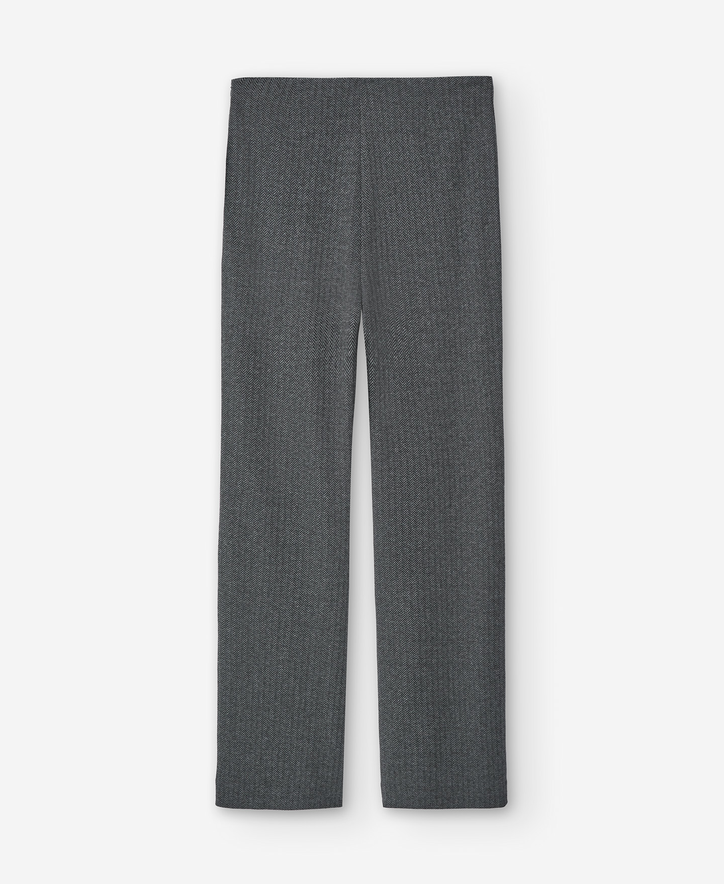 Grey straight cut trousers for women image number 5