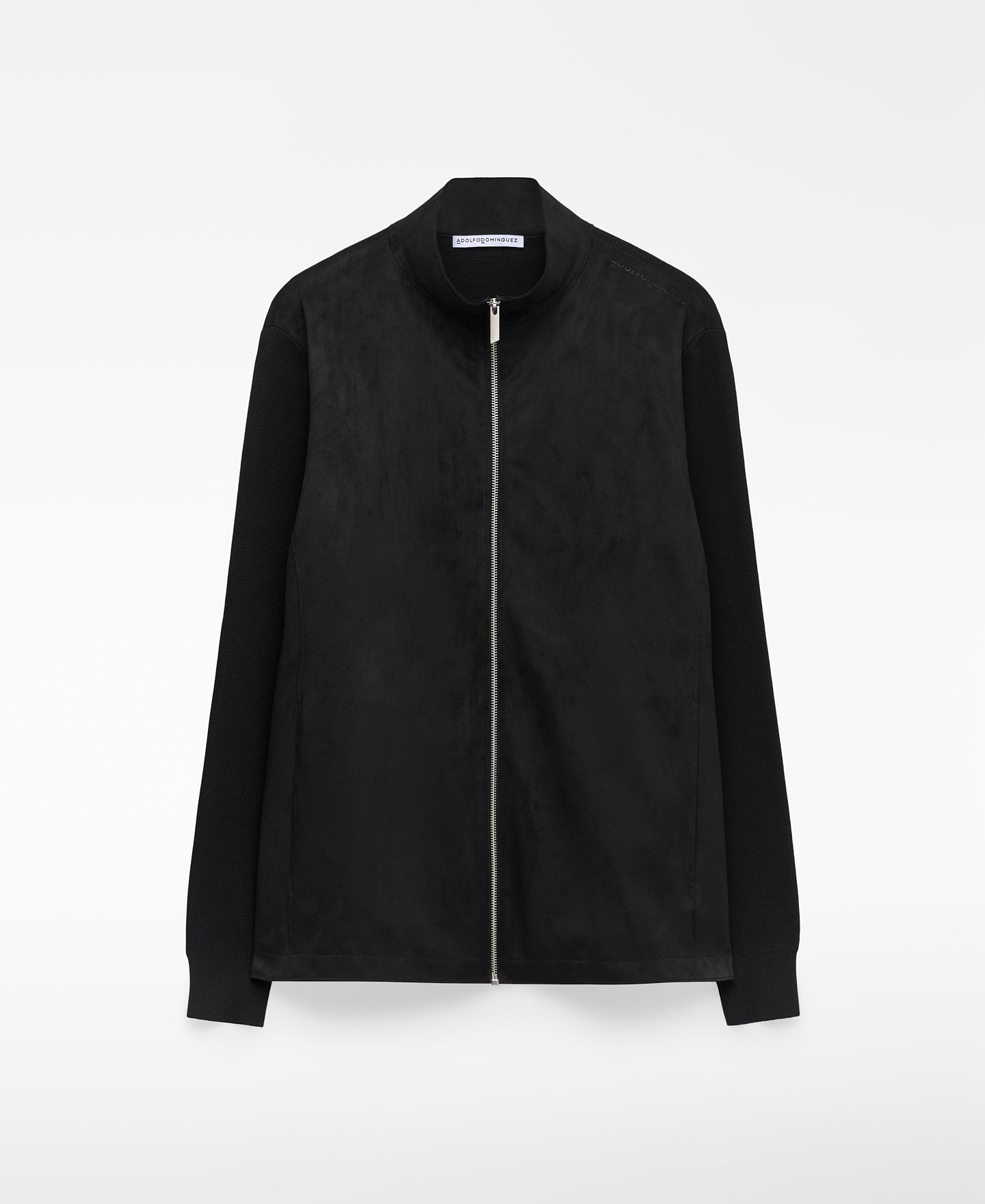 Faux suede and knit cardigan man image number 0
