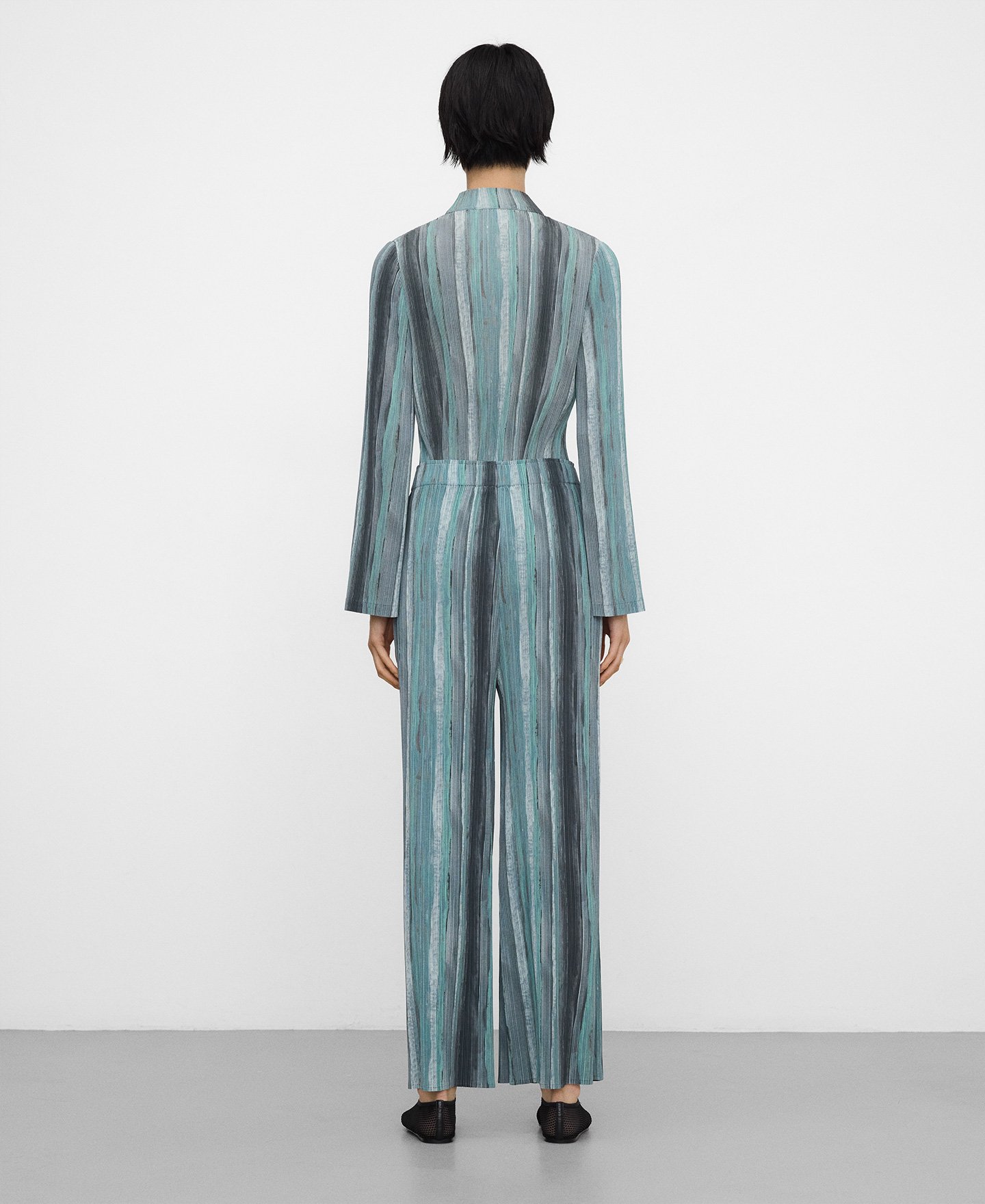 Printed crinkle trousers woman image number 2