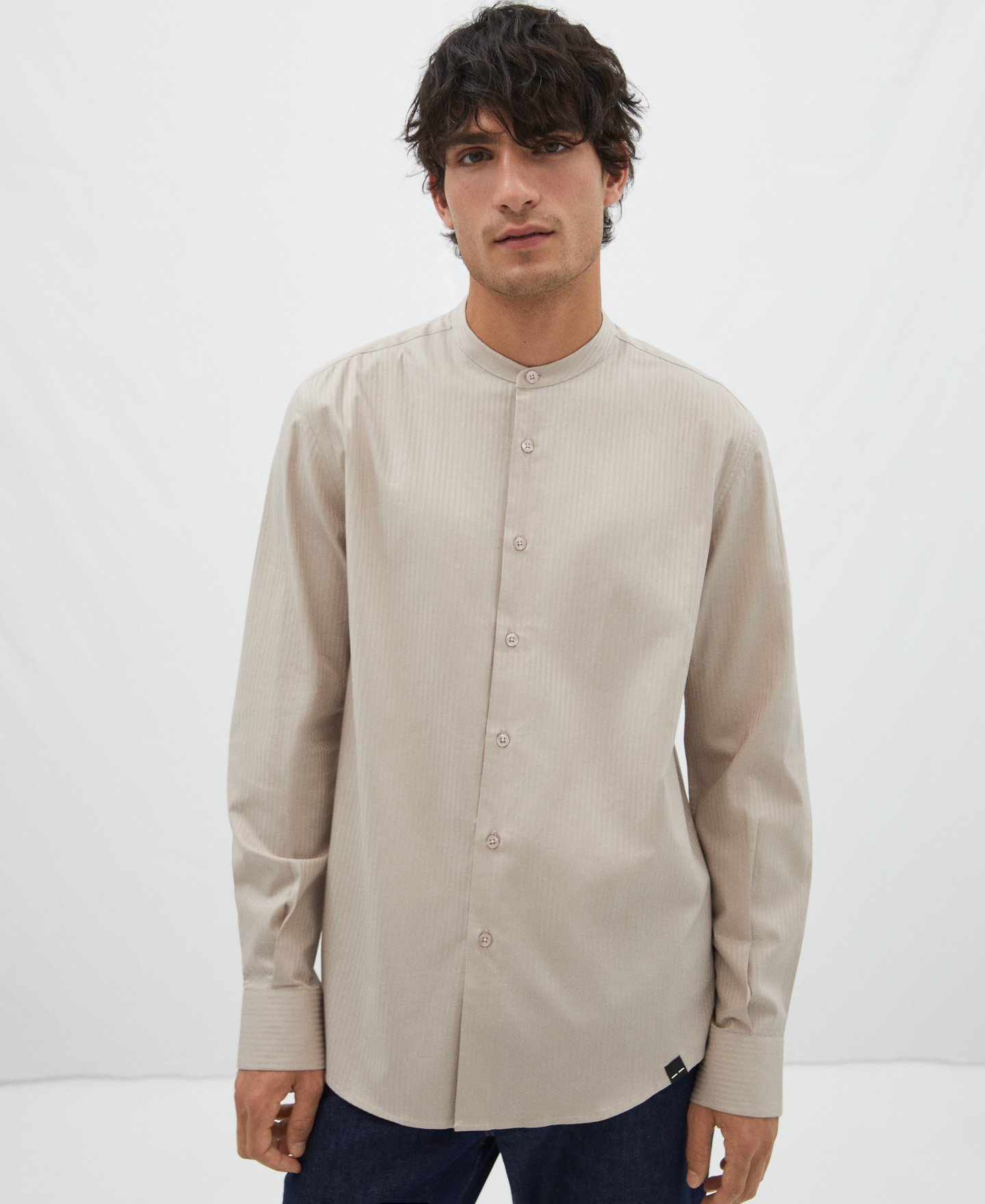 Camisa cuello mao en algodón AD España