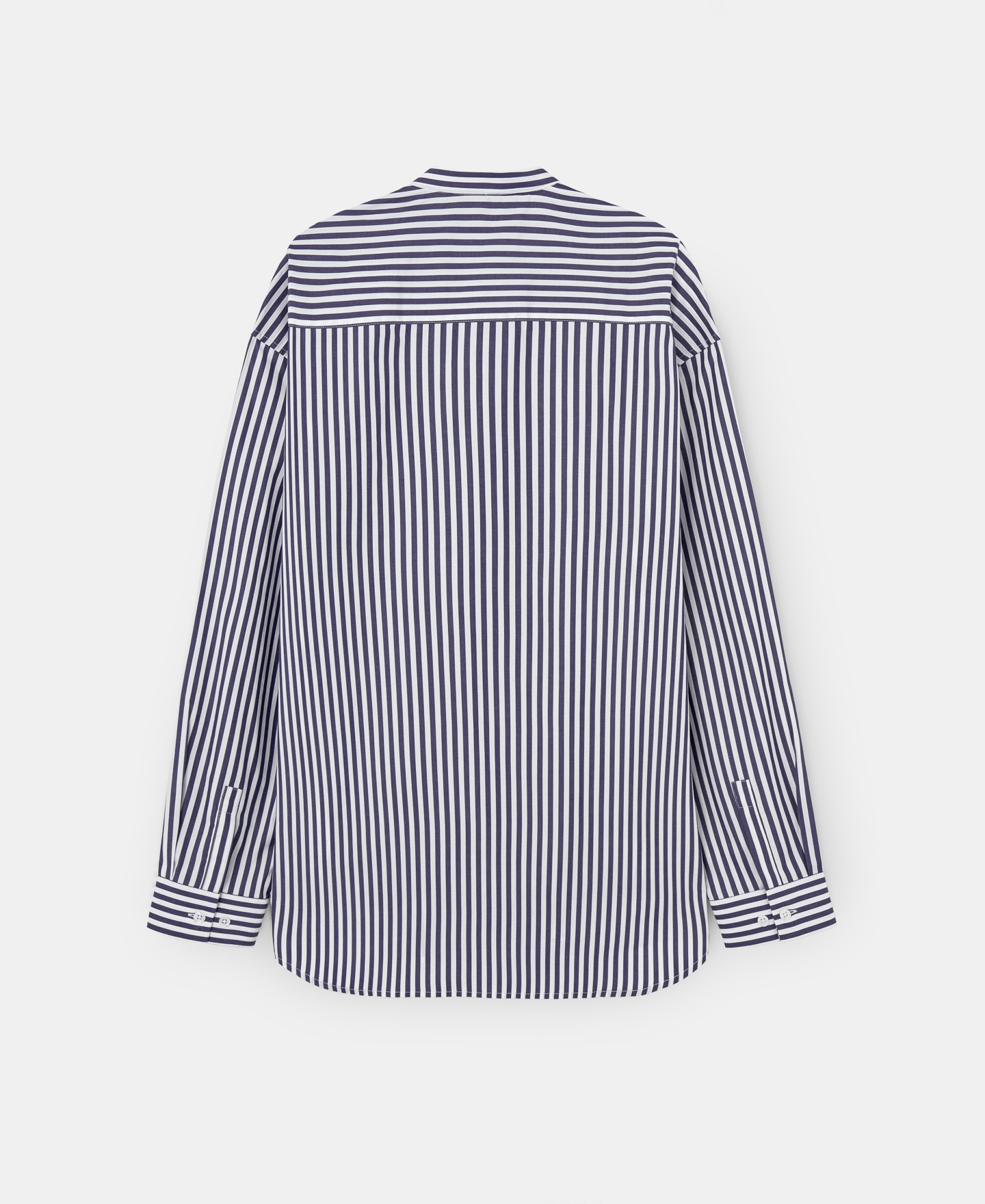 Mandarin collar sailor stripe shirt image number 5