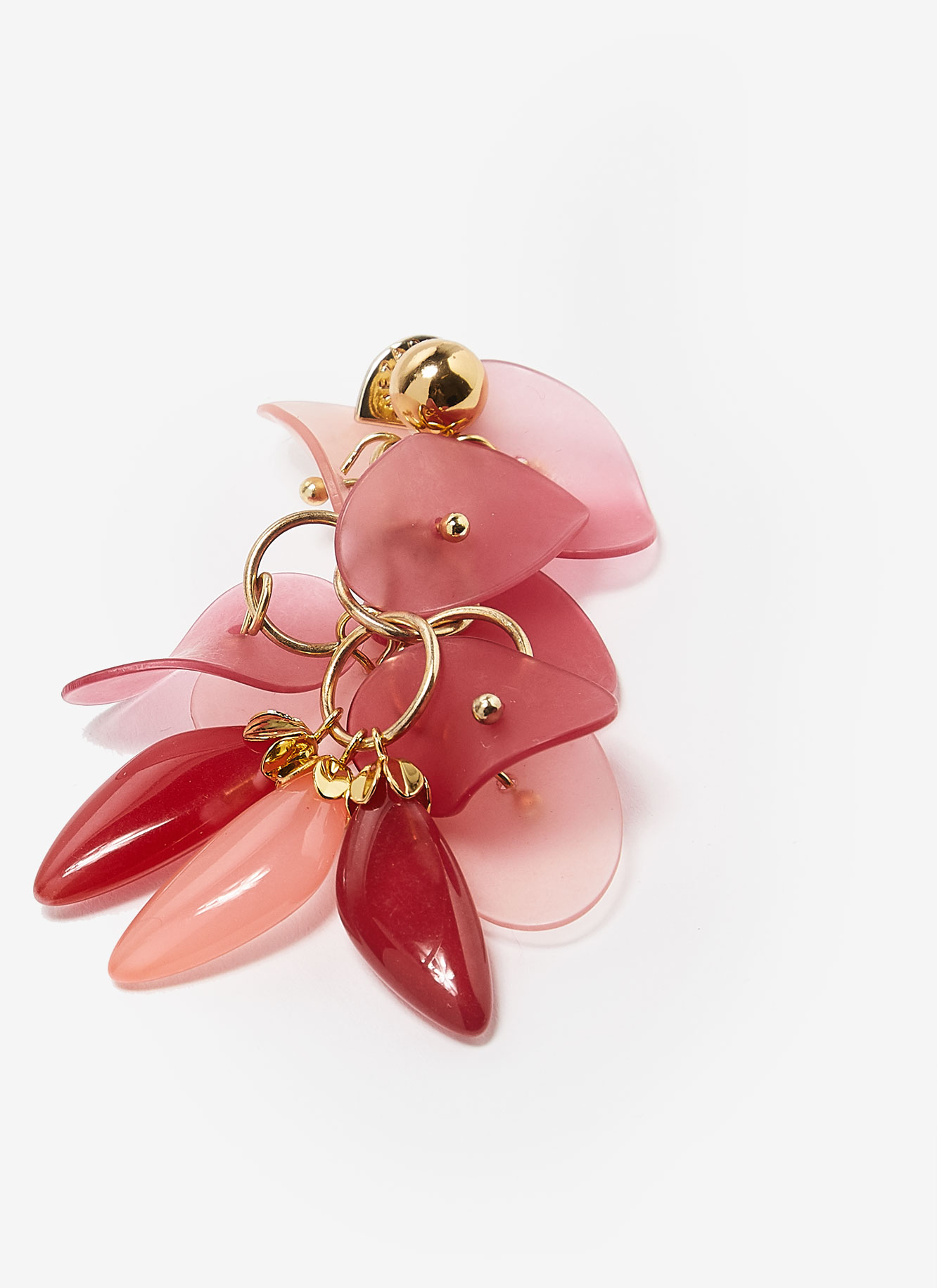 Long earrings with resin petals image number 2
