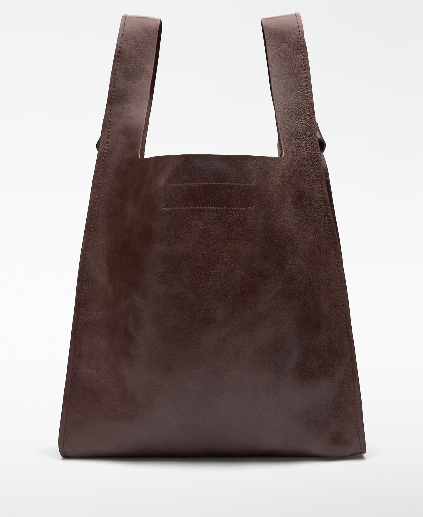 Leather brown shopper bag man image number 1