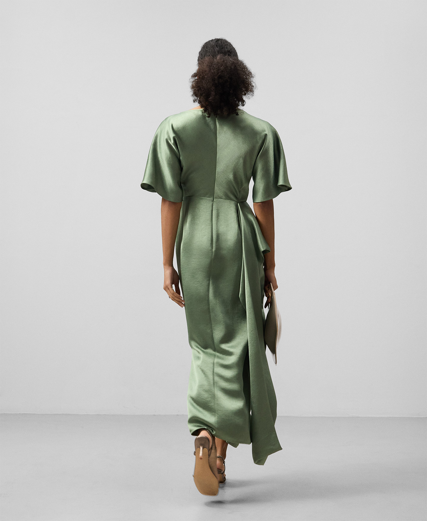 Robe longue drapée femme image number 2