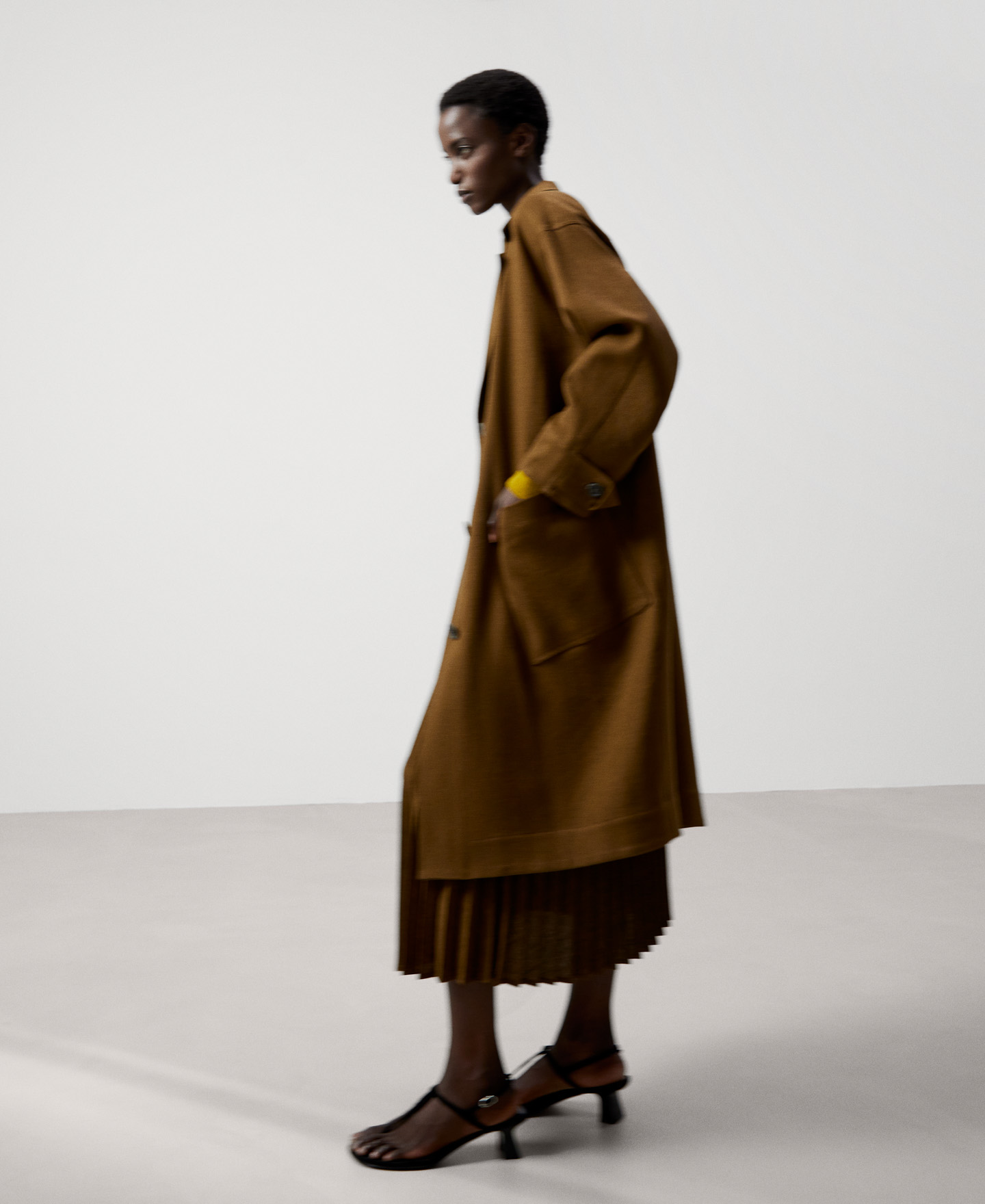 Manteau long en lin sergé image number 1