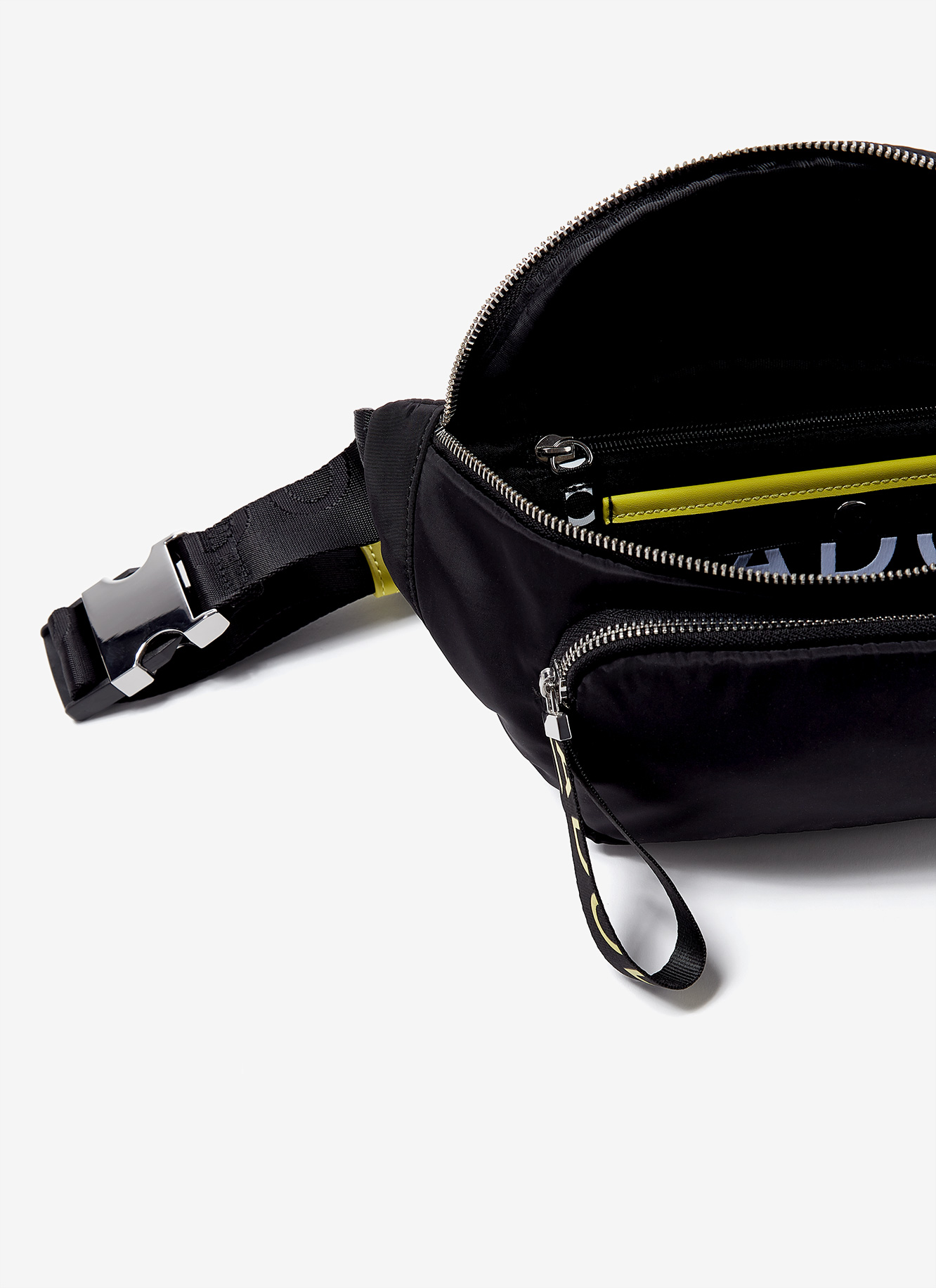 Nylon waist bag with outer pocket image number 2