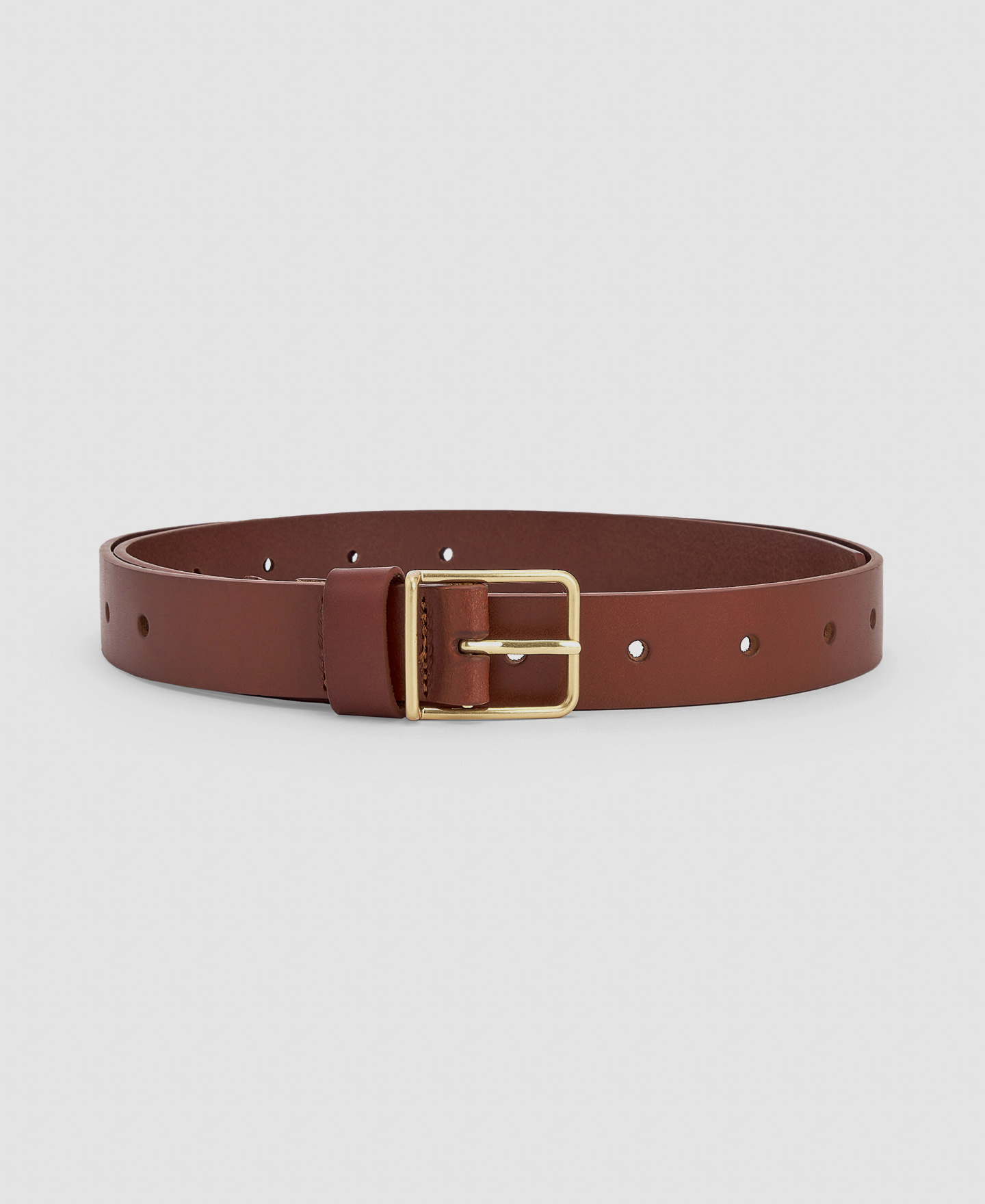 Metal buckle belt in leather image number 0
