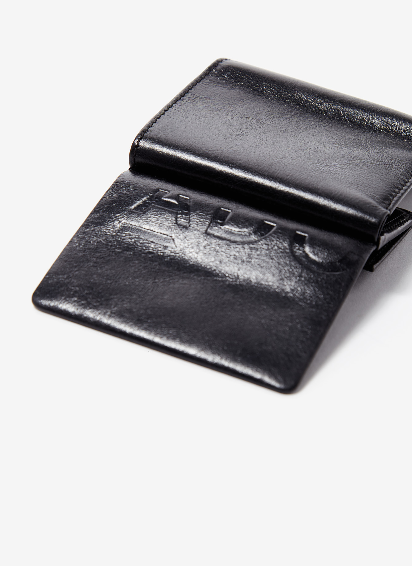 Crackled leather compact wallet image number 3