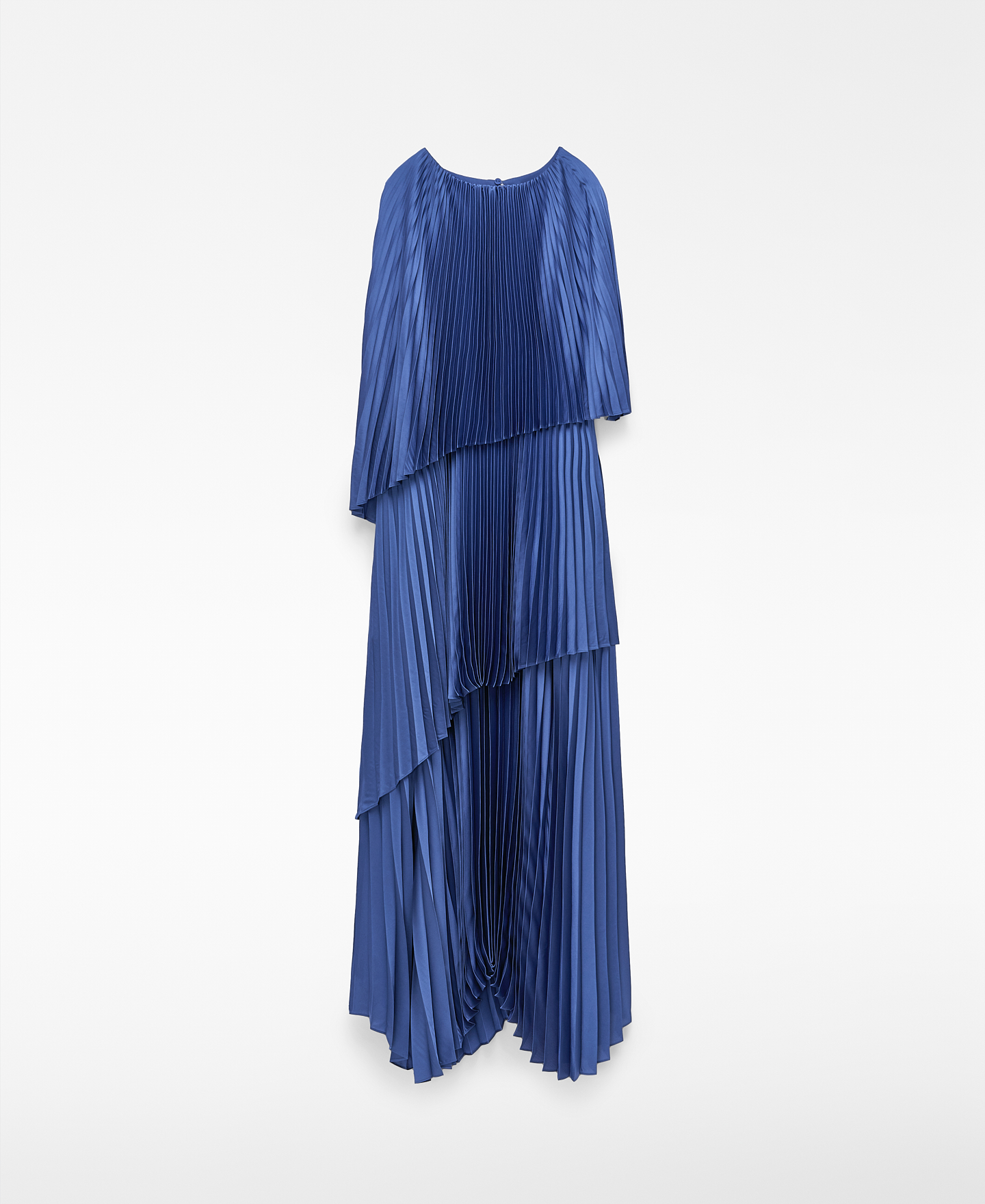 Asymmetrical layered long crinkle dress image number 0