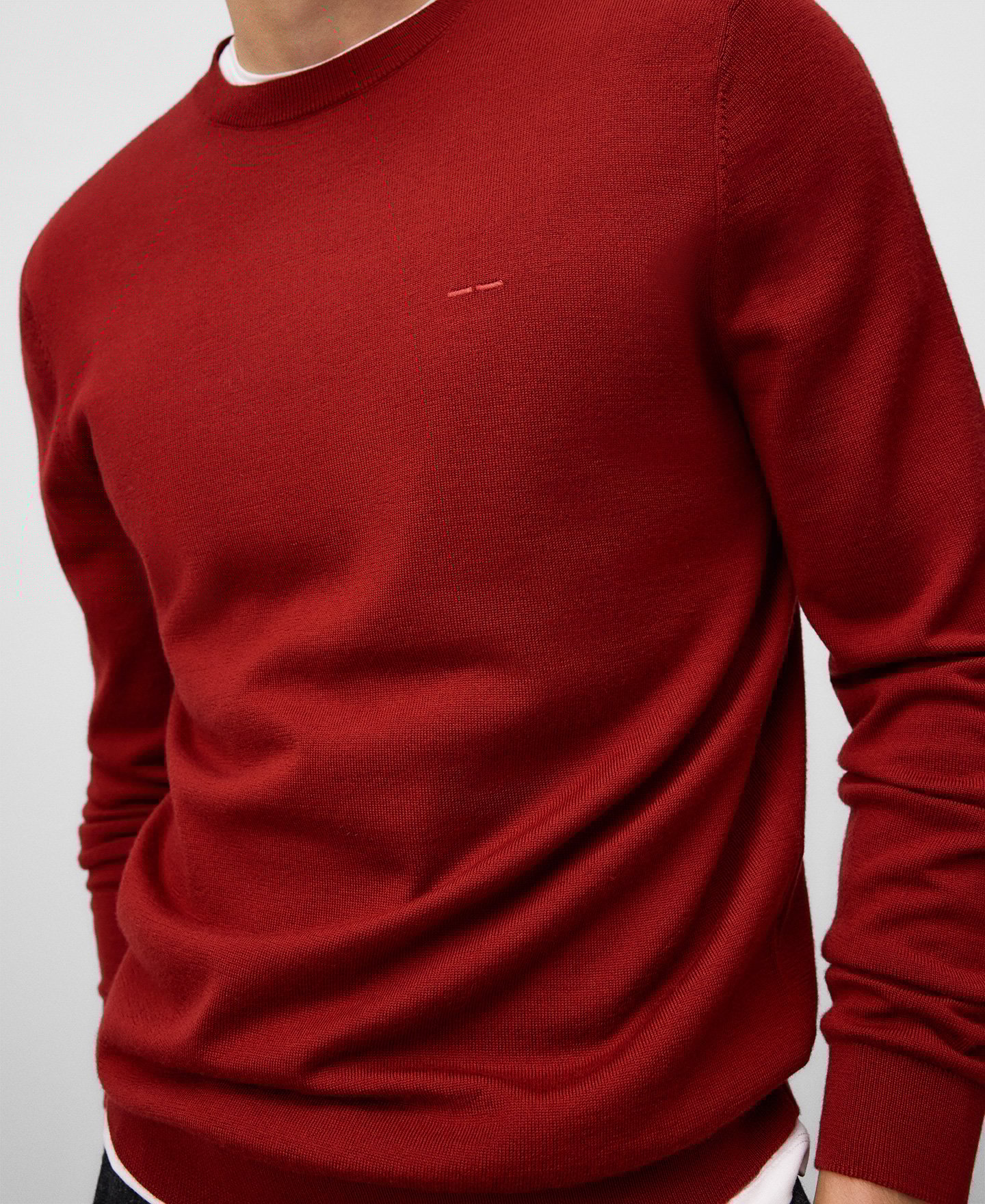 Jersey cuello caja lana merino hombre image number 3