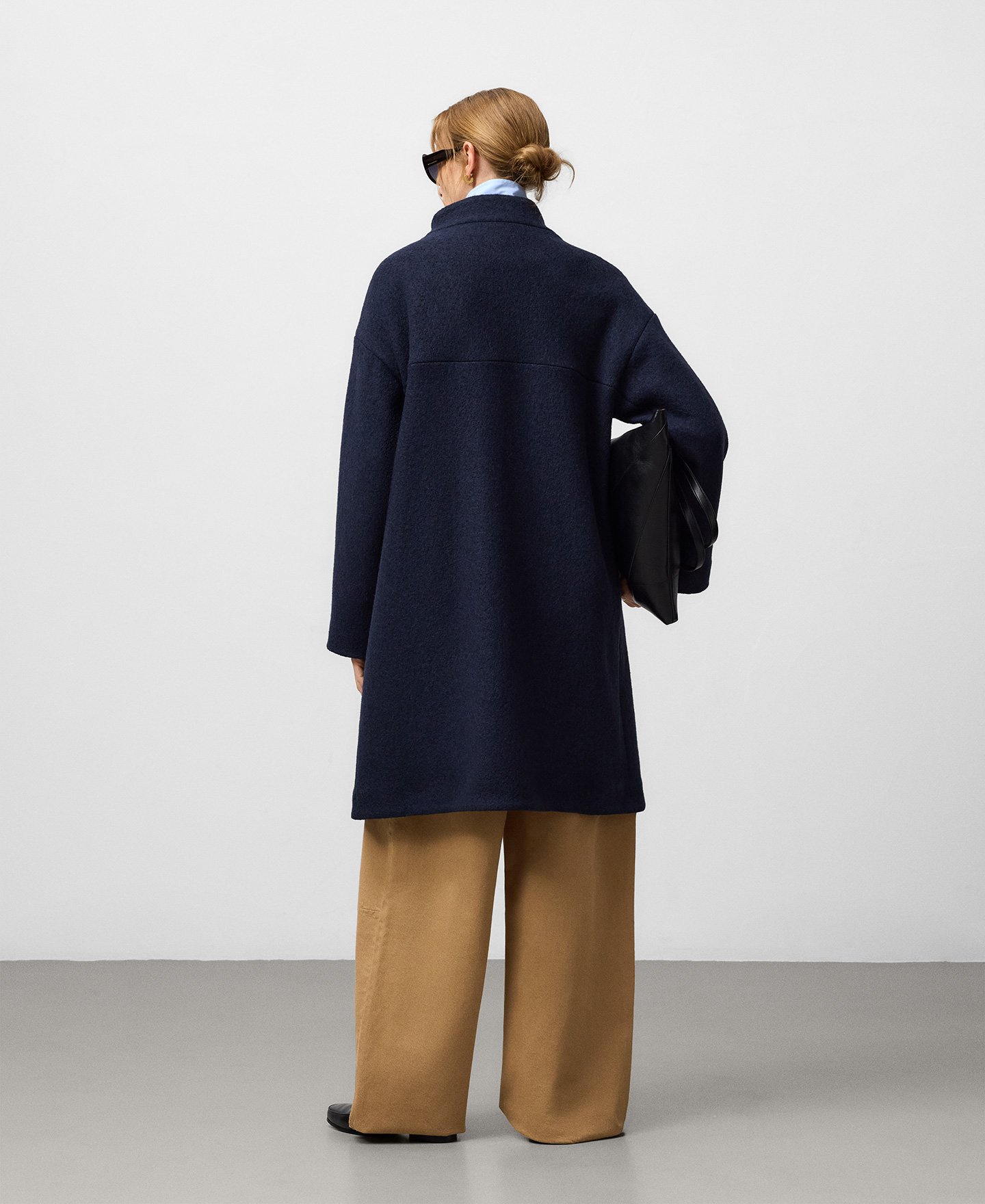 Funnel neck long coat woman image number 2