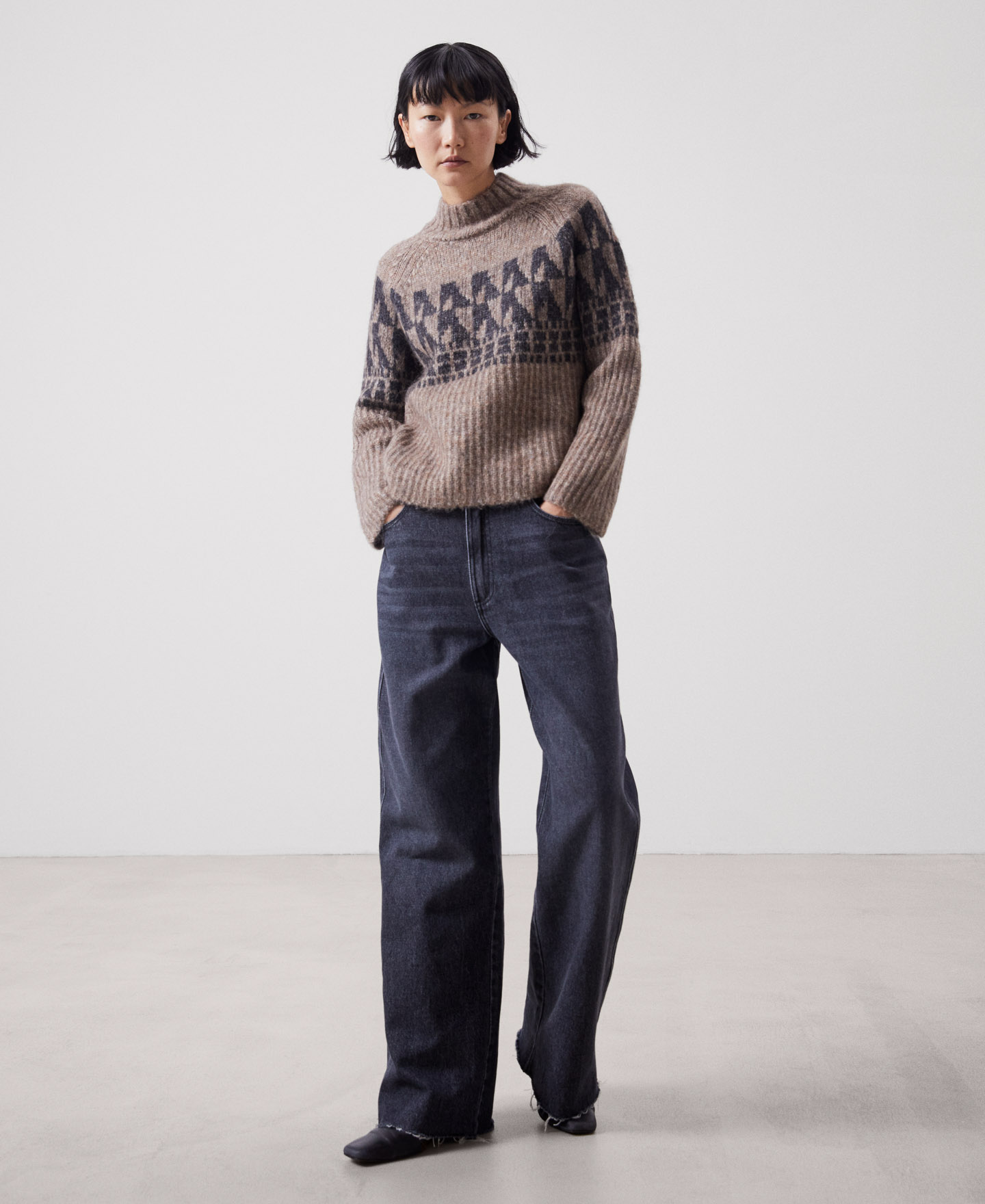Jersey jacquard en lana merino image number 1