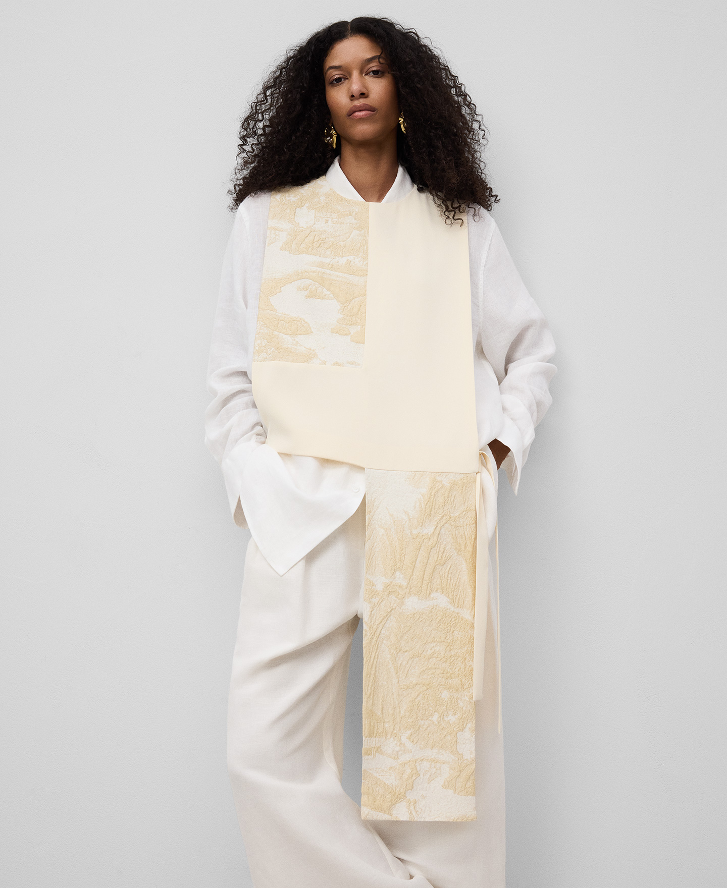 Gilet asymétrique bimatière femme image number 0