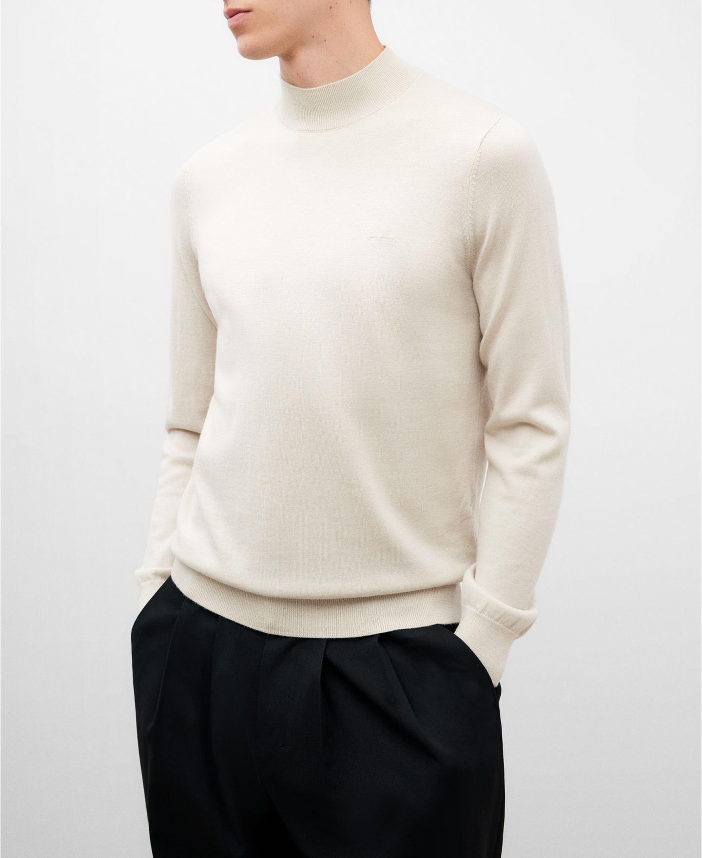 Merino wool perkins collar sweater men image number 0