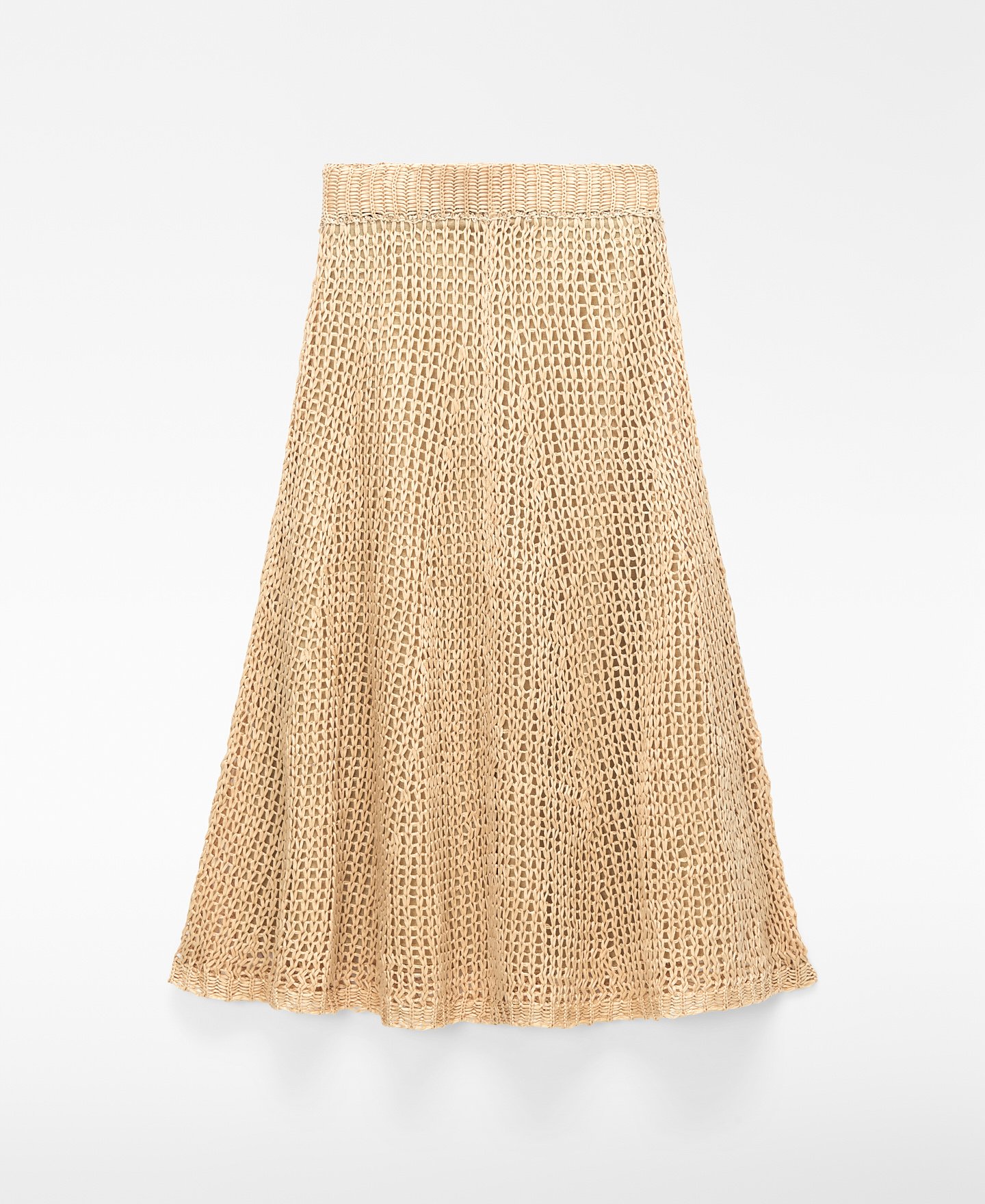 Cupro openwork knit A-line skirt image number 4