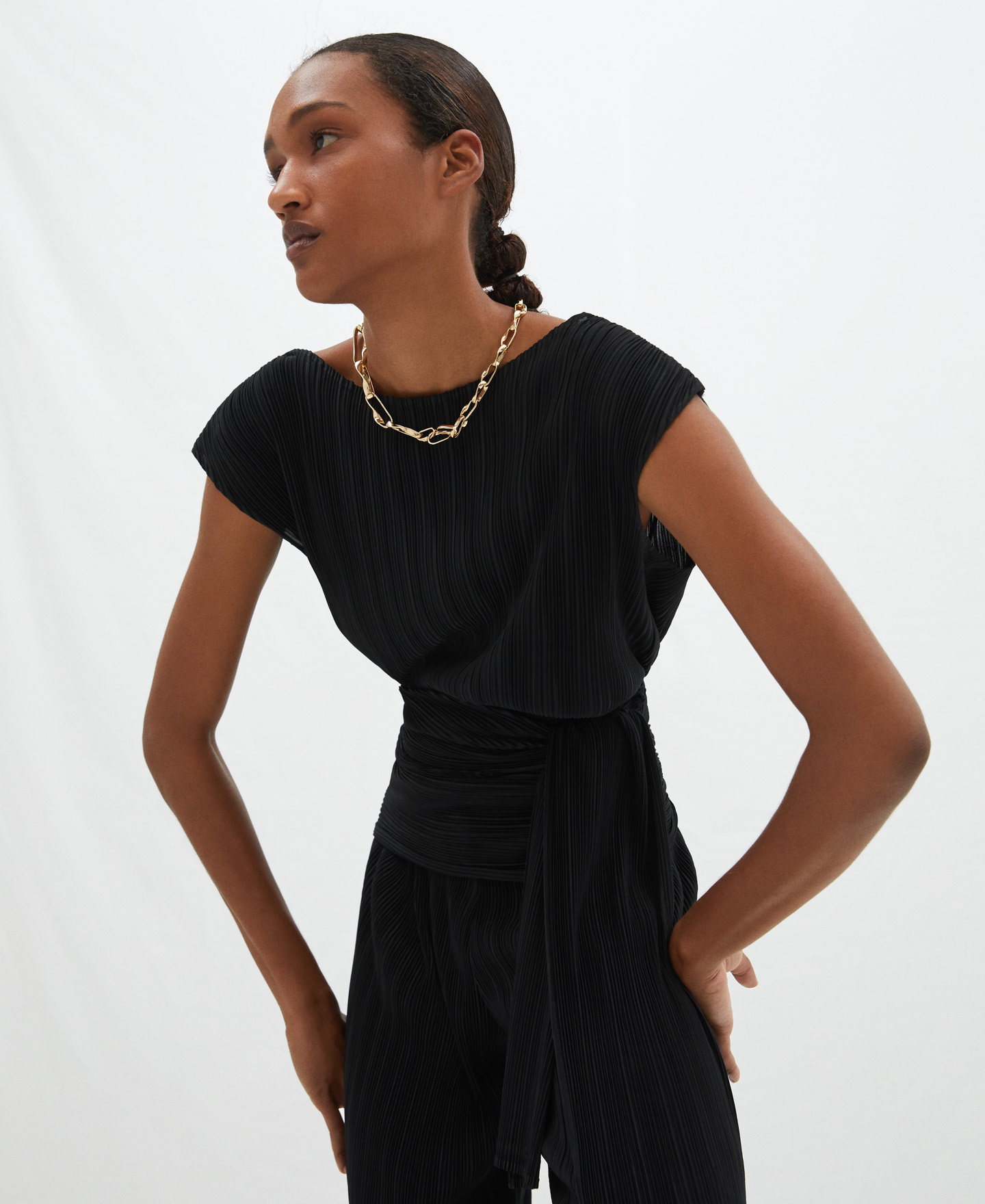 Crossed crinkle jumpsuit image number 0