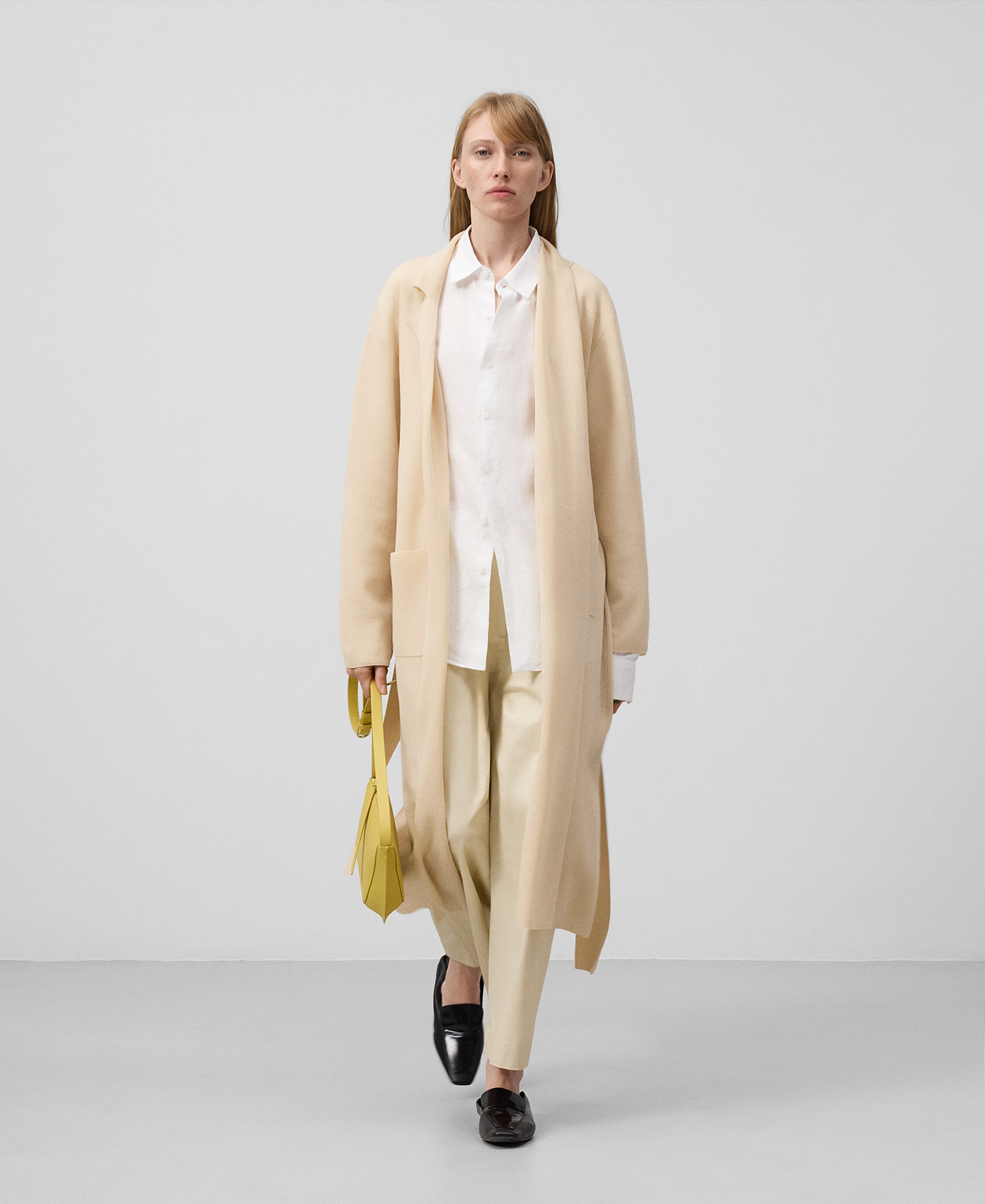 Knit long jacket woman image number 1