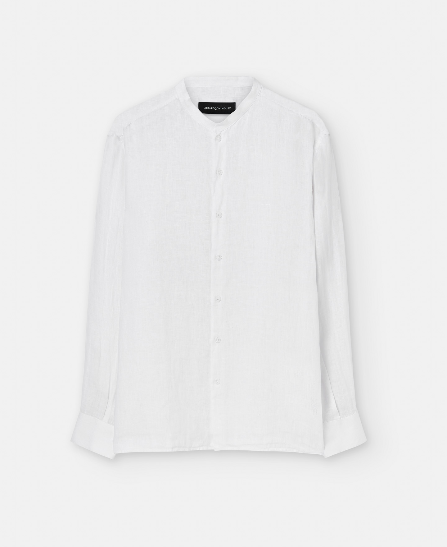 Natural linen mandarin collar shirt image number 4