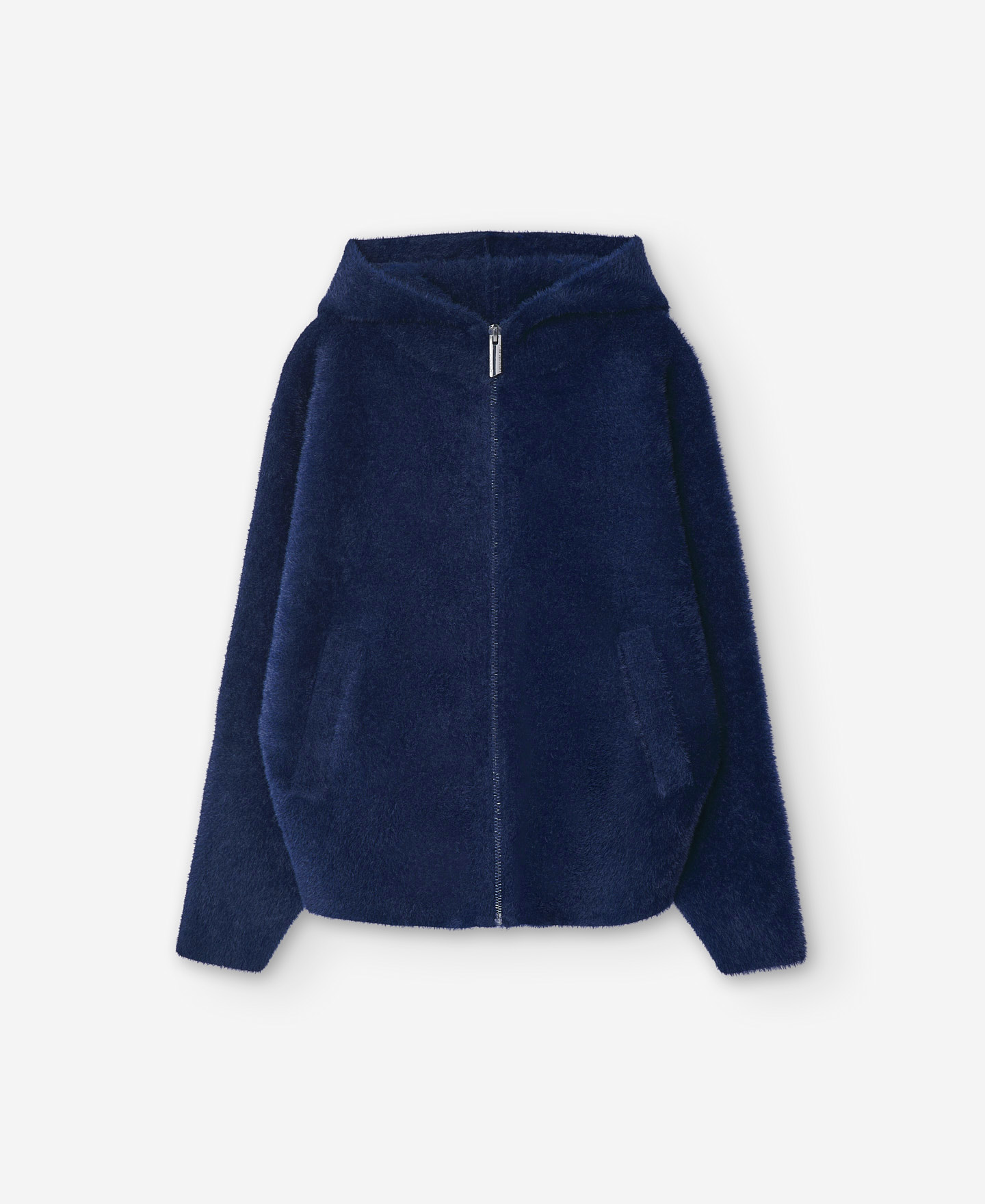 Navy blue fleece hoodie for women image number 4