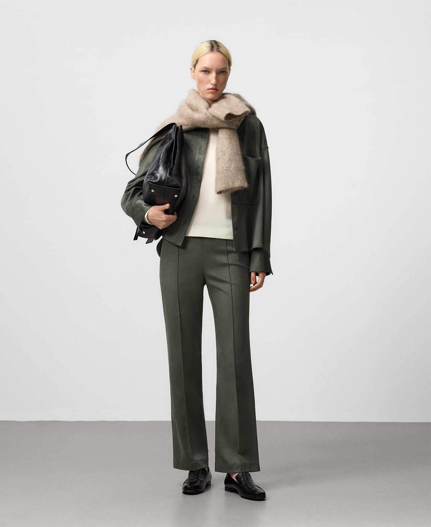 Faux suede overshirt woman image number 1