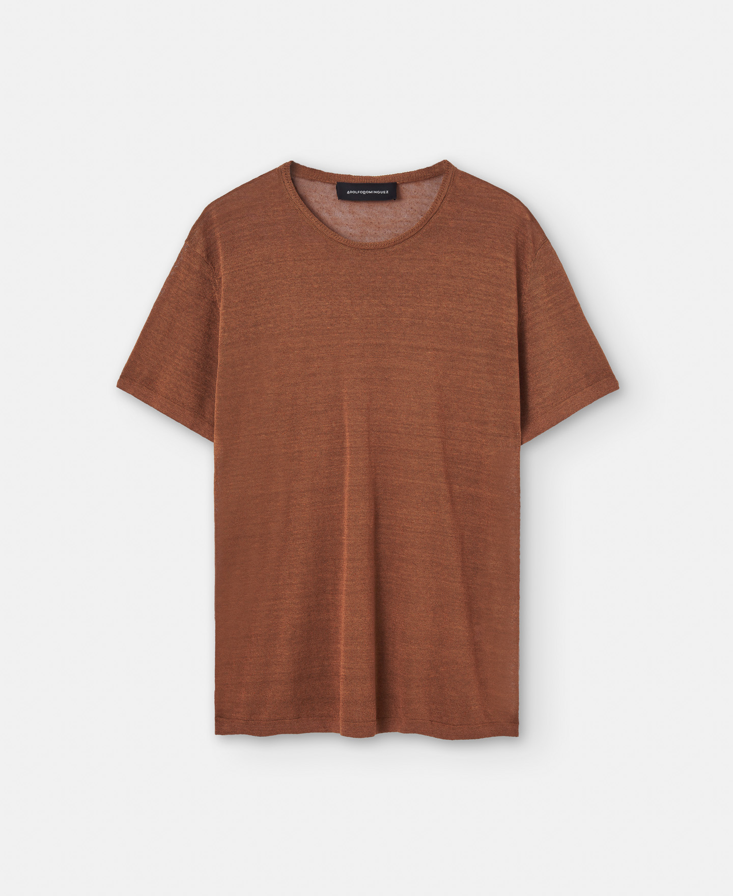 Linen and nylon crew neck t-shirt image number 4