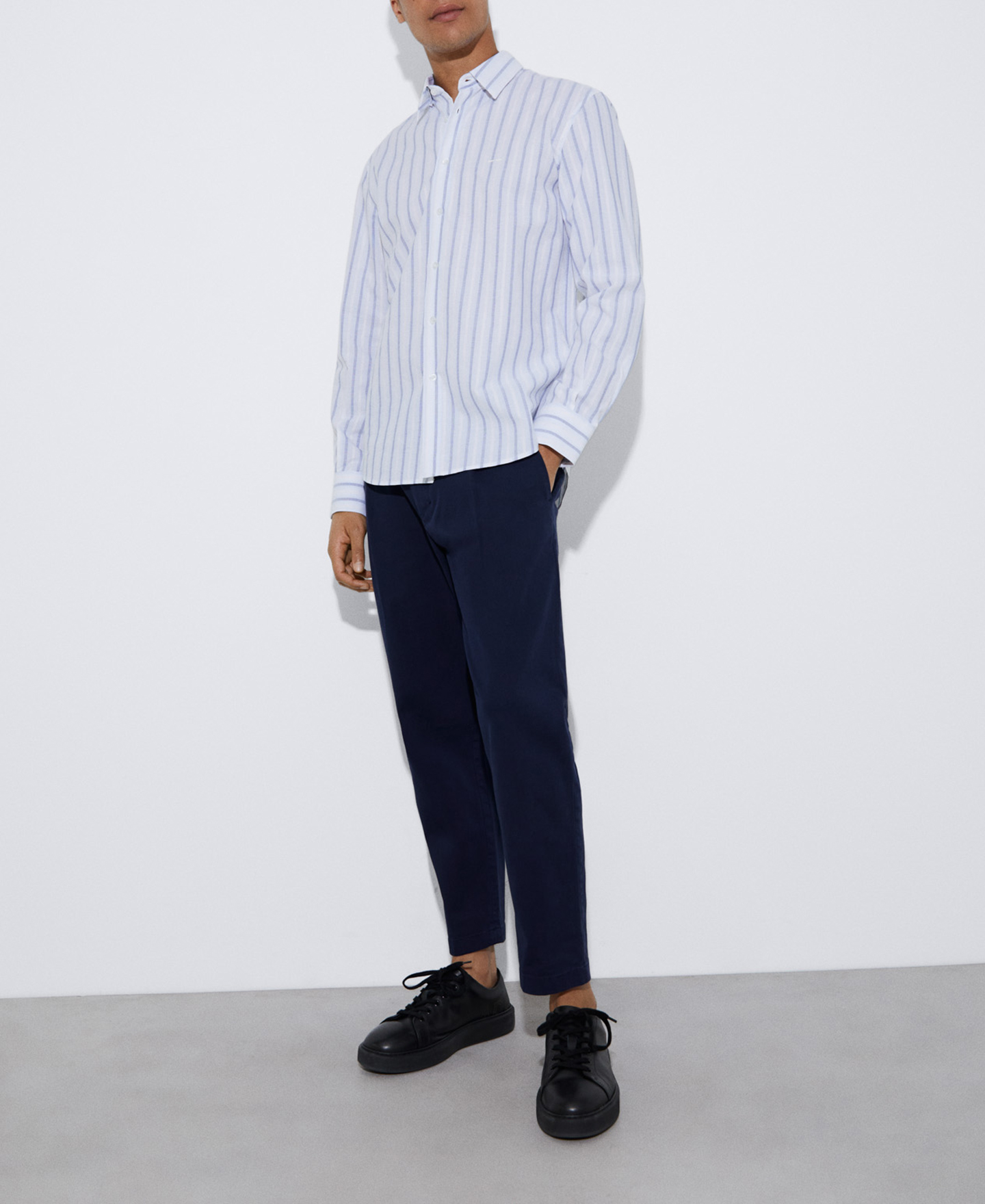Organic cotton striped shirt image number 1
