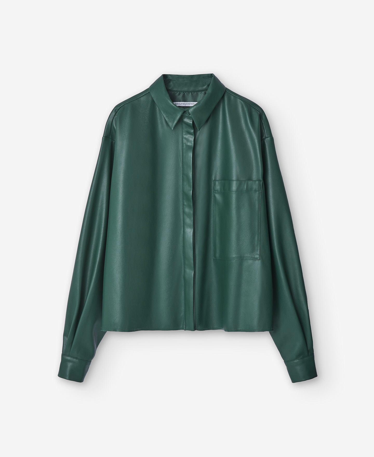 Leather texture shirt for women image number 4