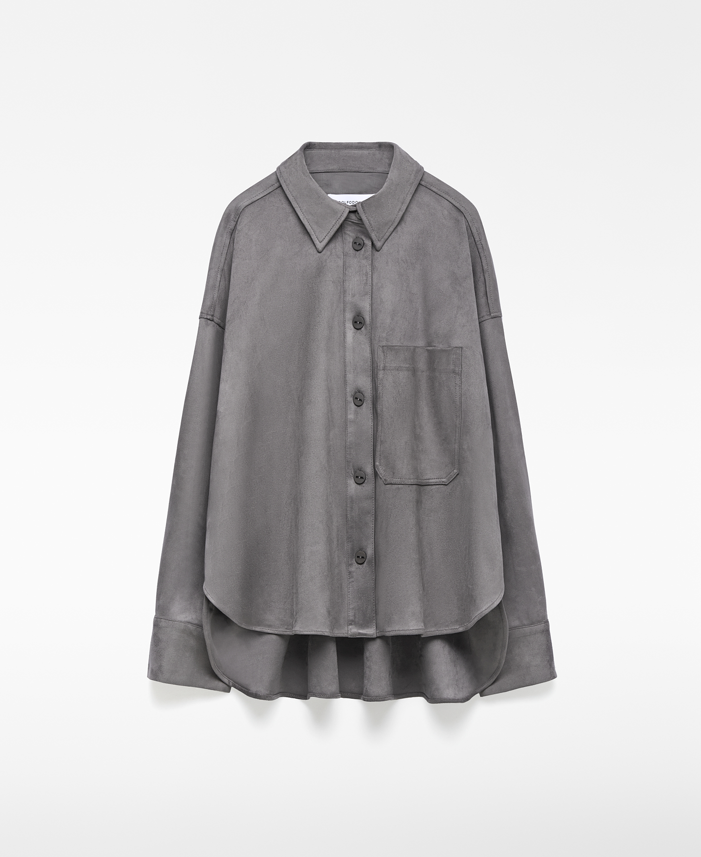 Faux suede overshirt woman image number 4