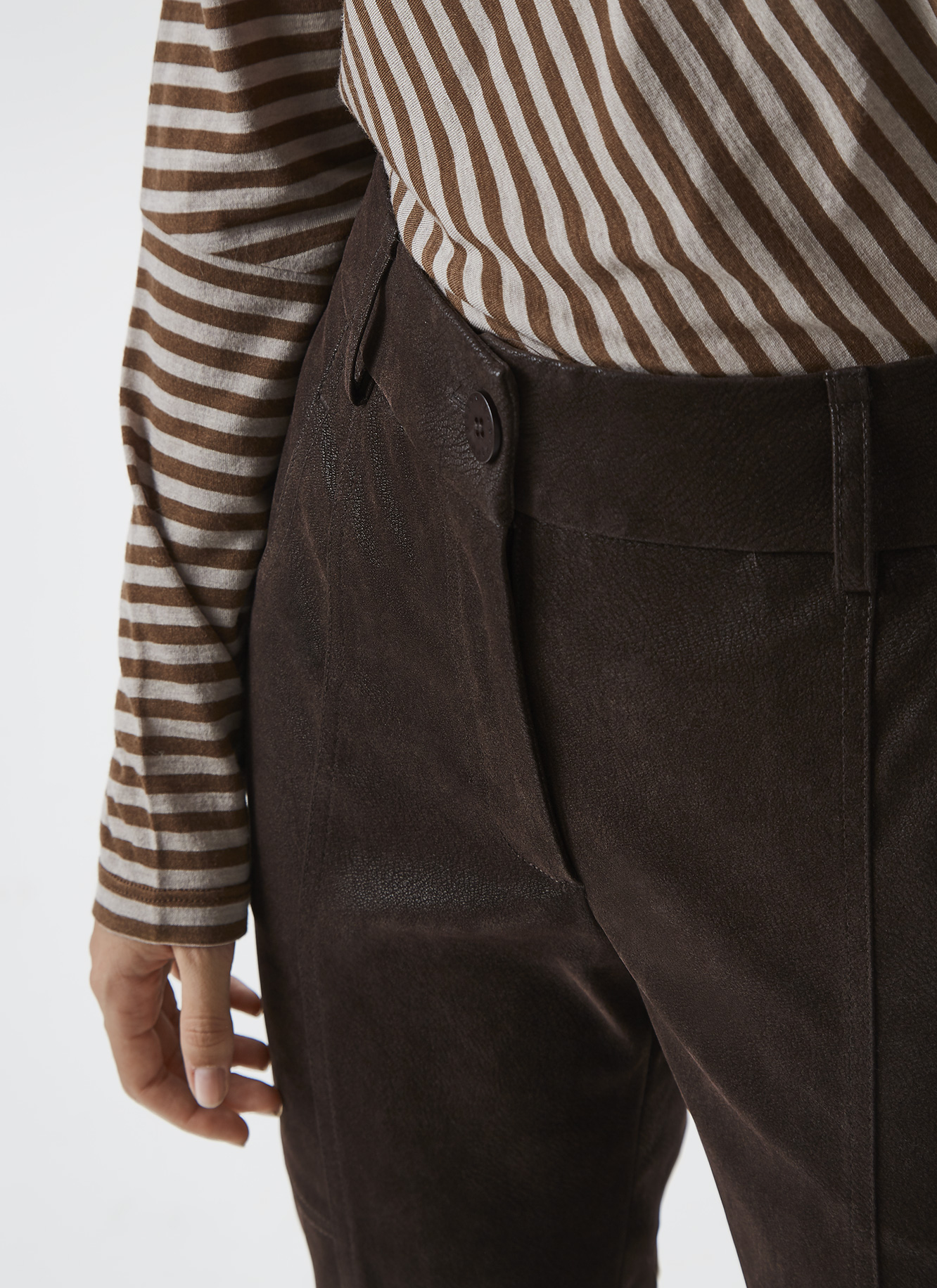 Leather effect trousers image number 1