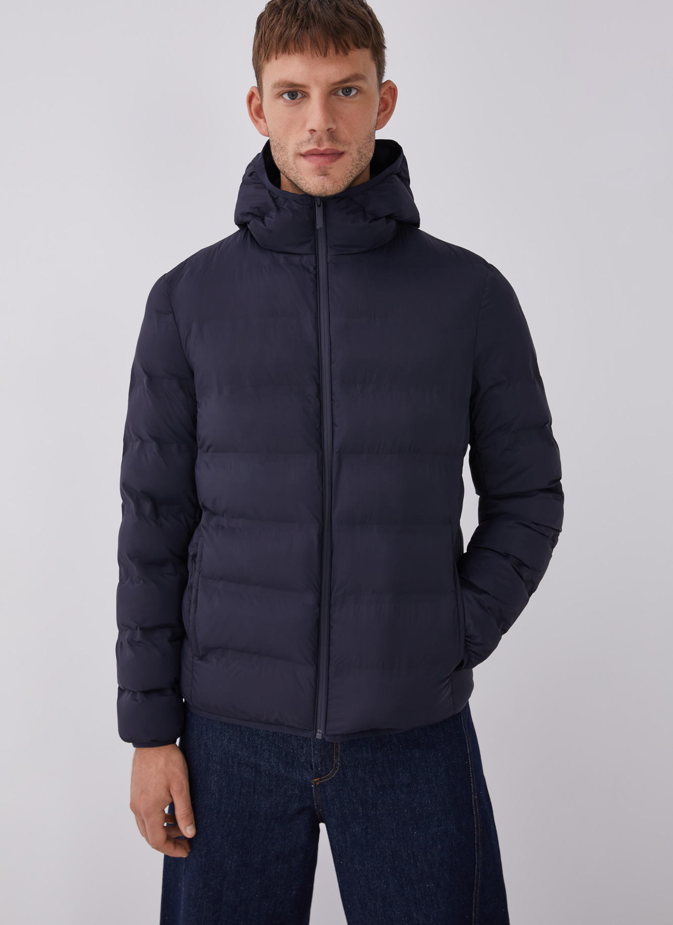 Reversible short parka with hood image number 3