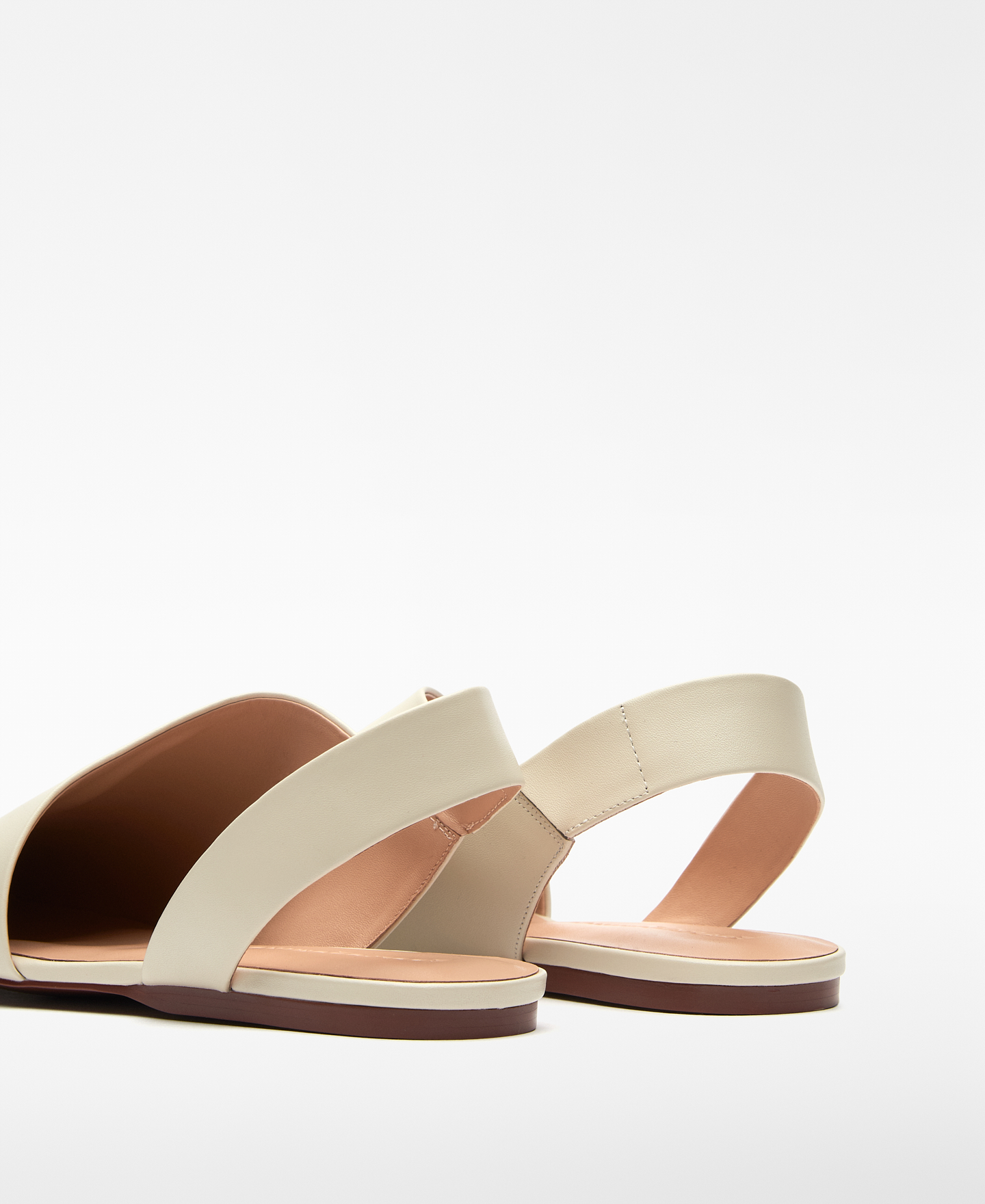 Leather slingback flat woman image number 2