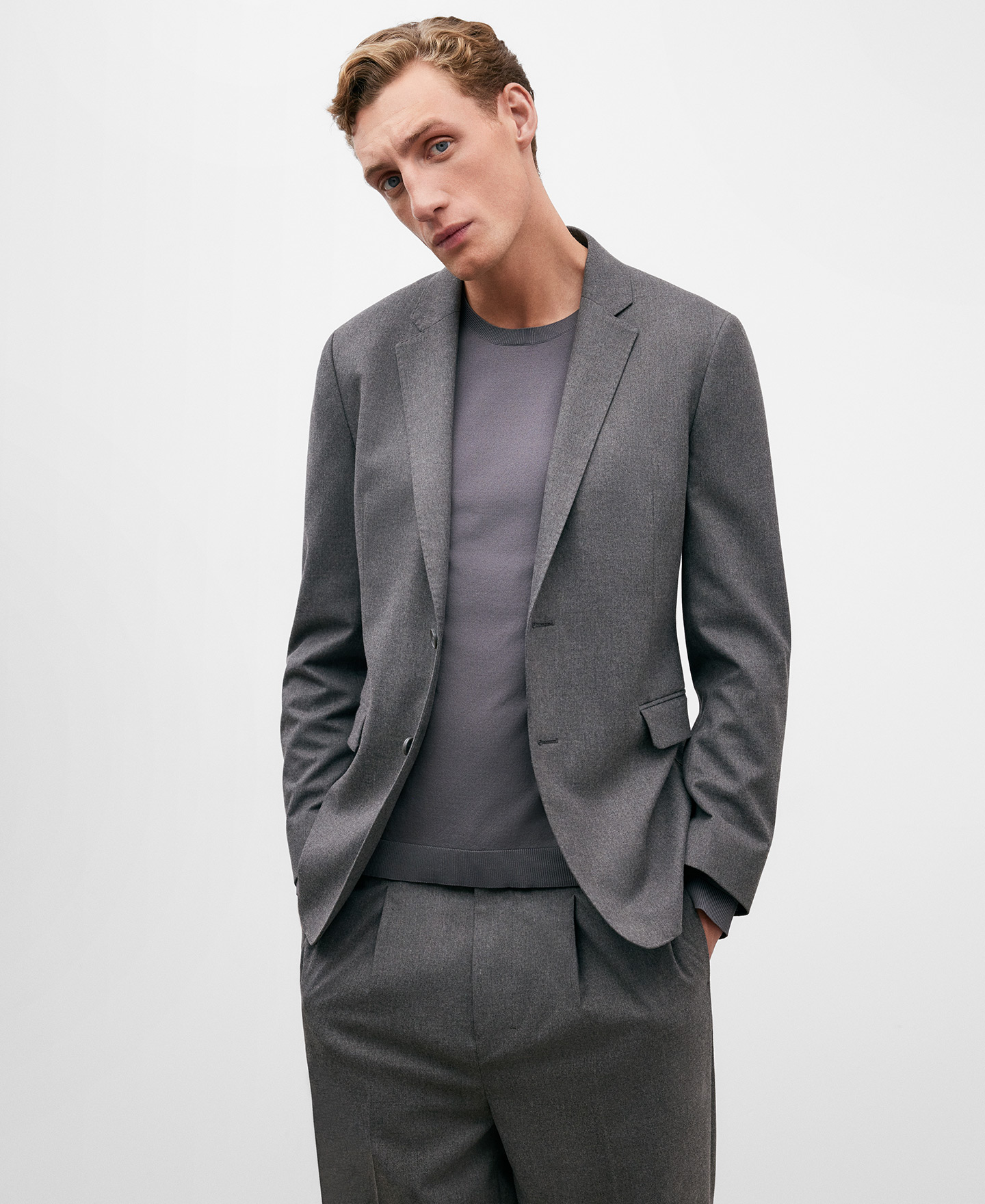 Stone coloured blazer for men image number 0