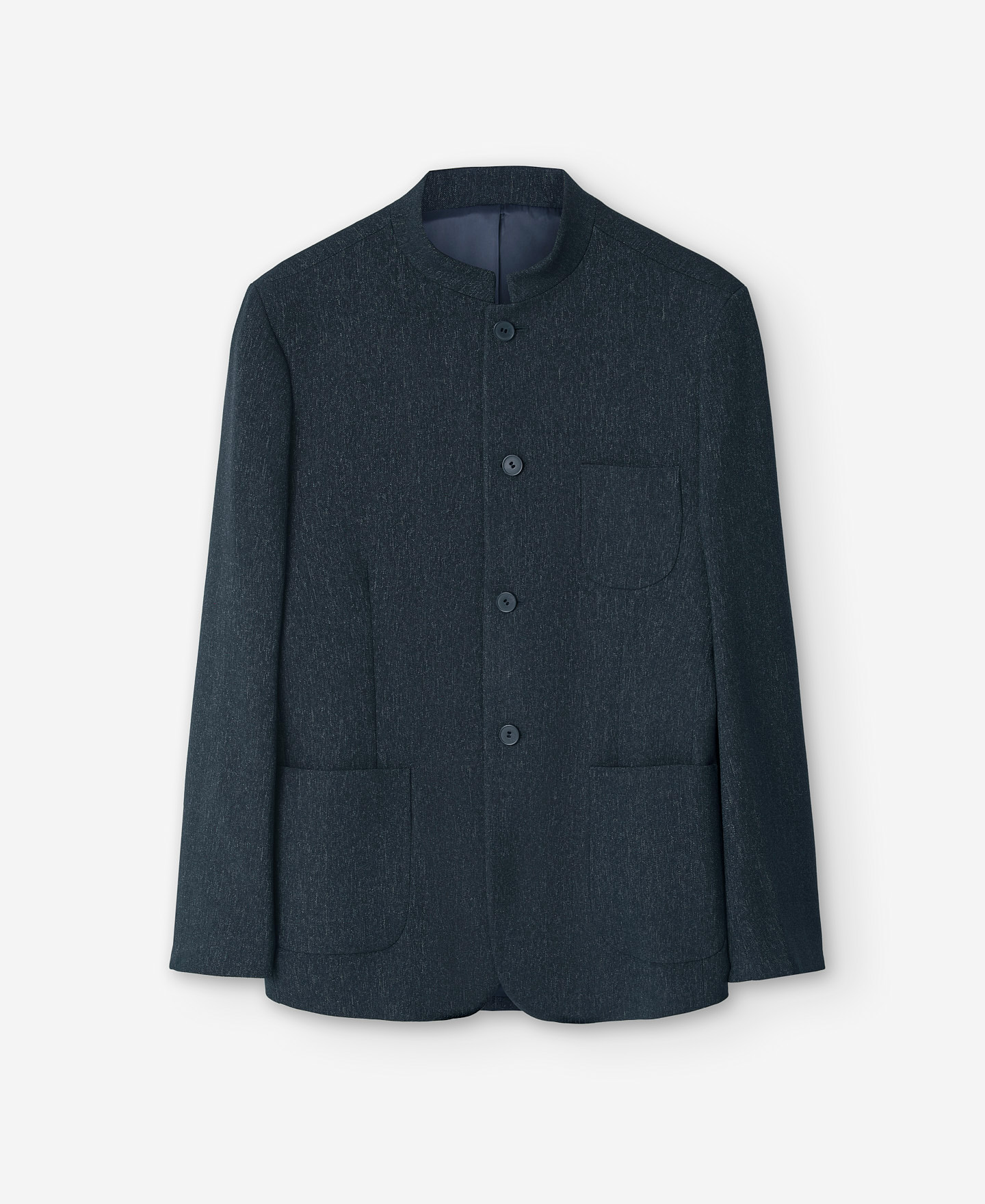 Grey Mandarin collar blazer for men image number 4