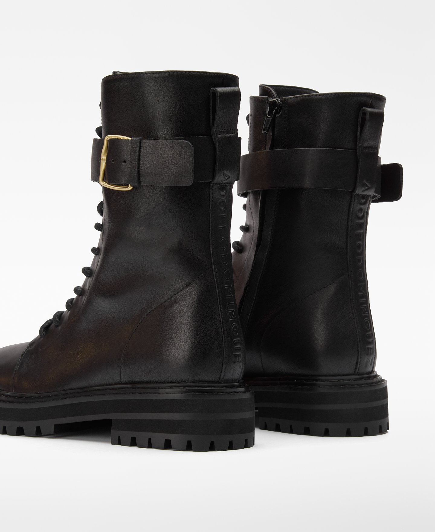 Bota militar hebilla piel mujer image number 2