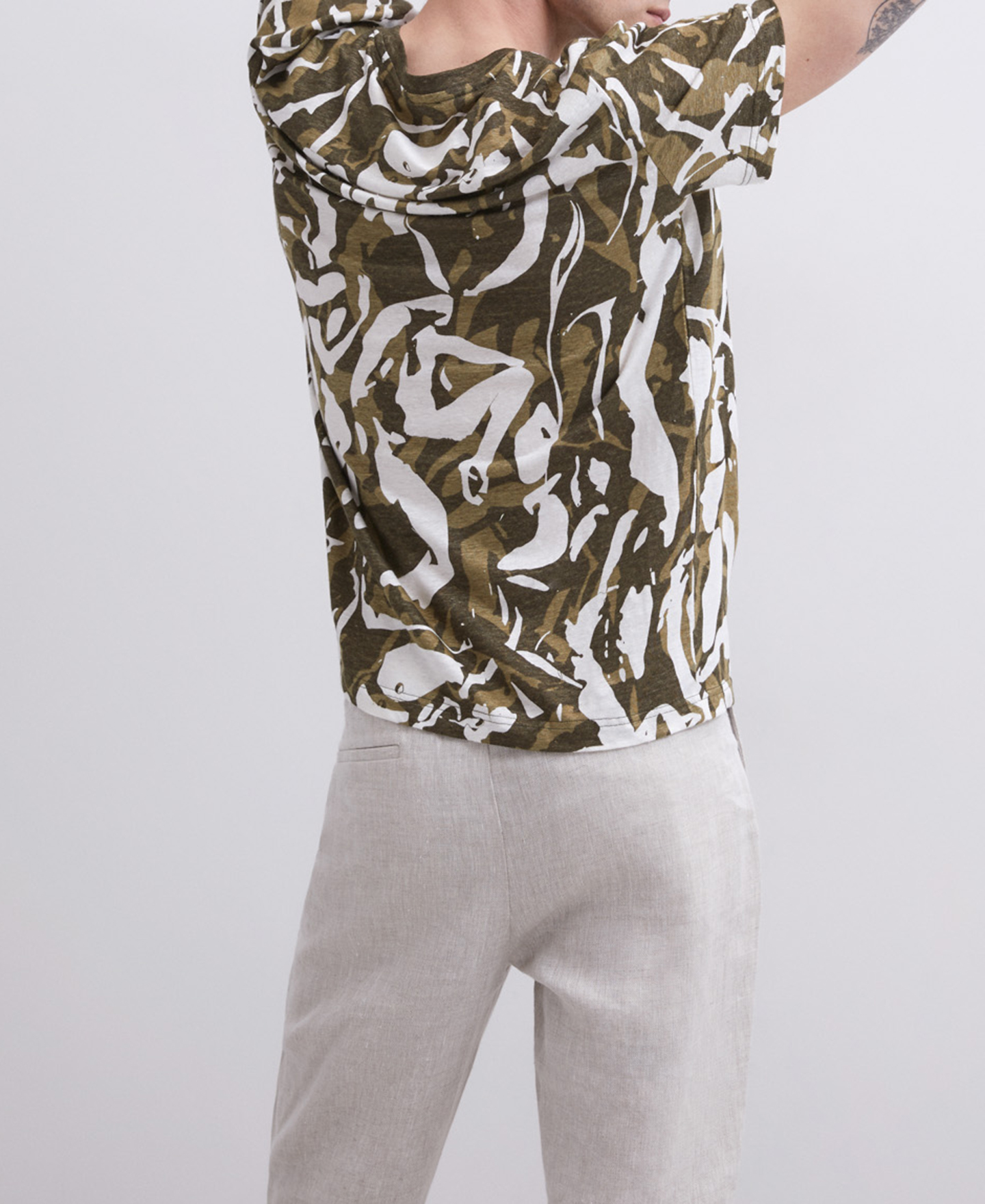 Linen printed t-shirt image number 1