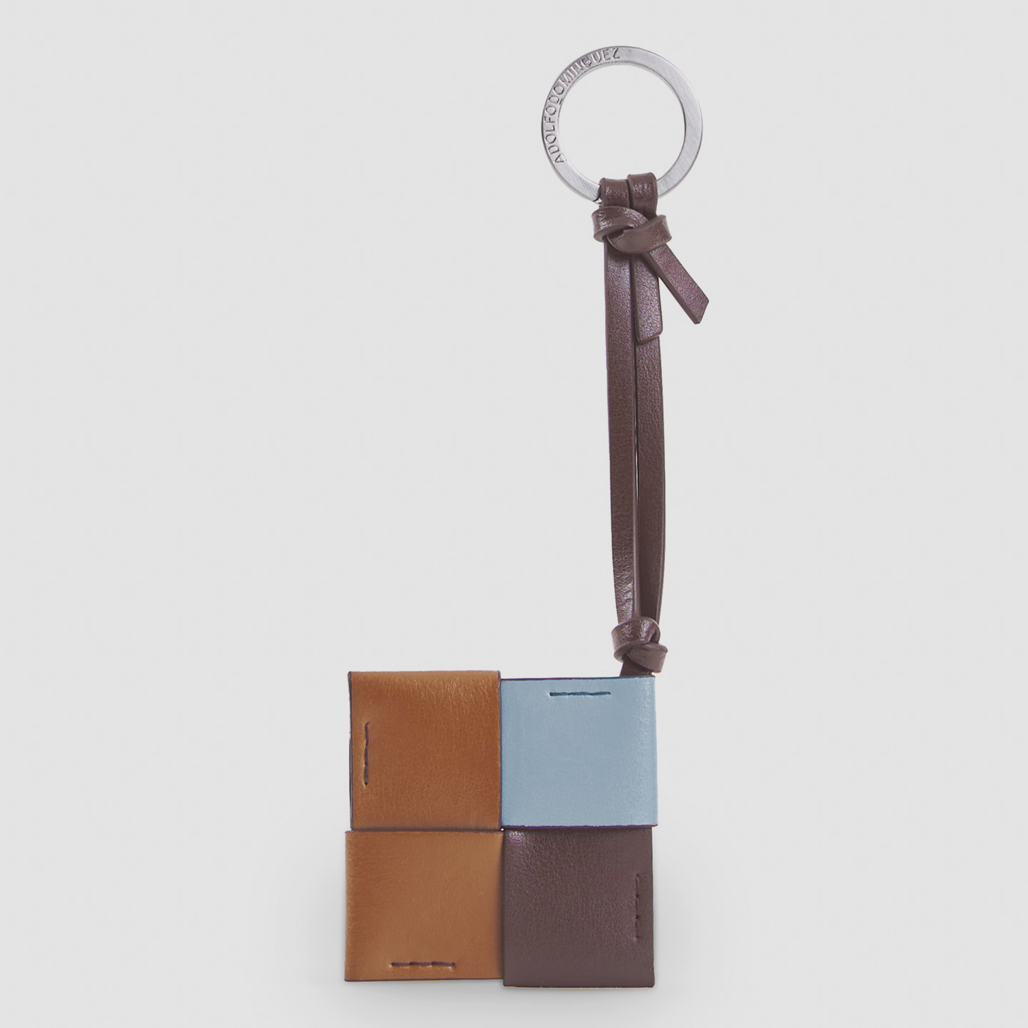Vachetta leather keyring braided motive image number 0