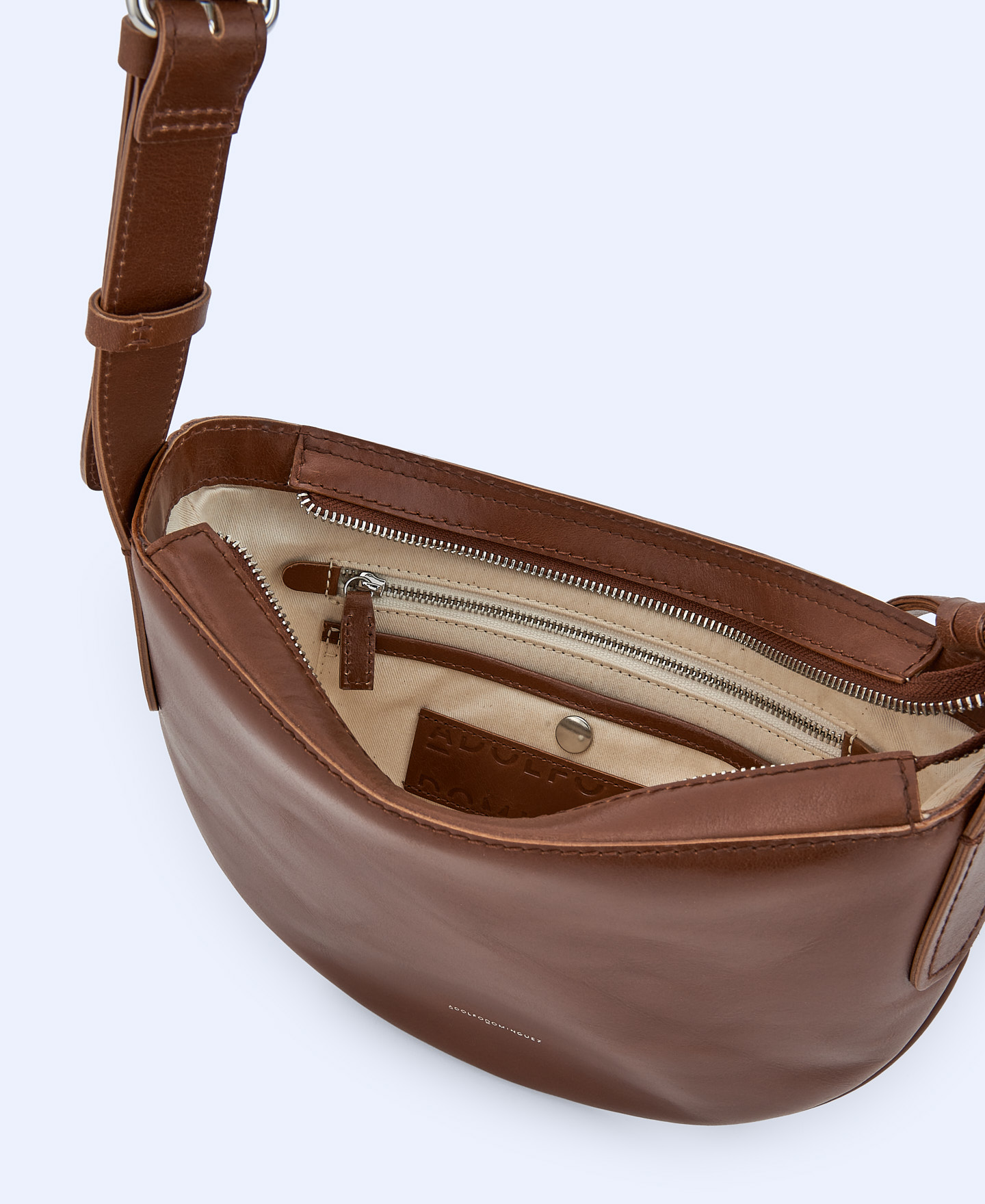 Medium responsible leather hobo bag image number 3