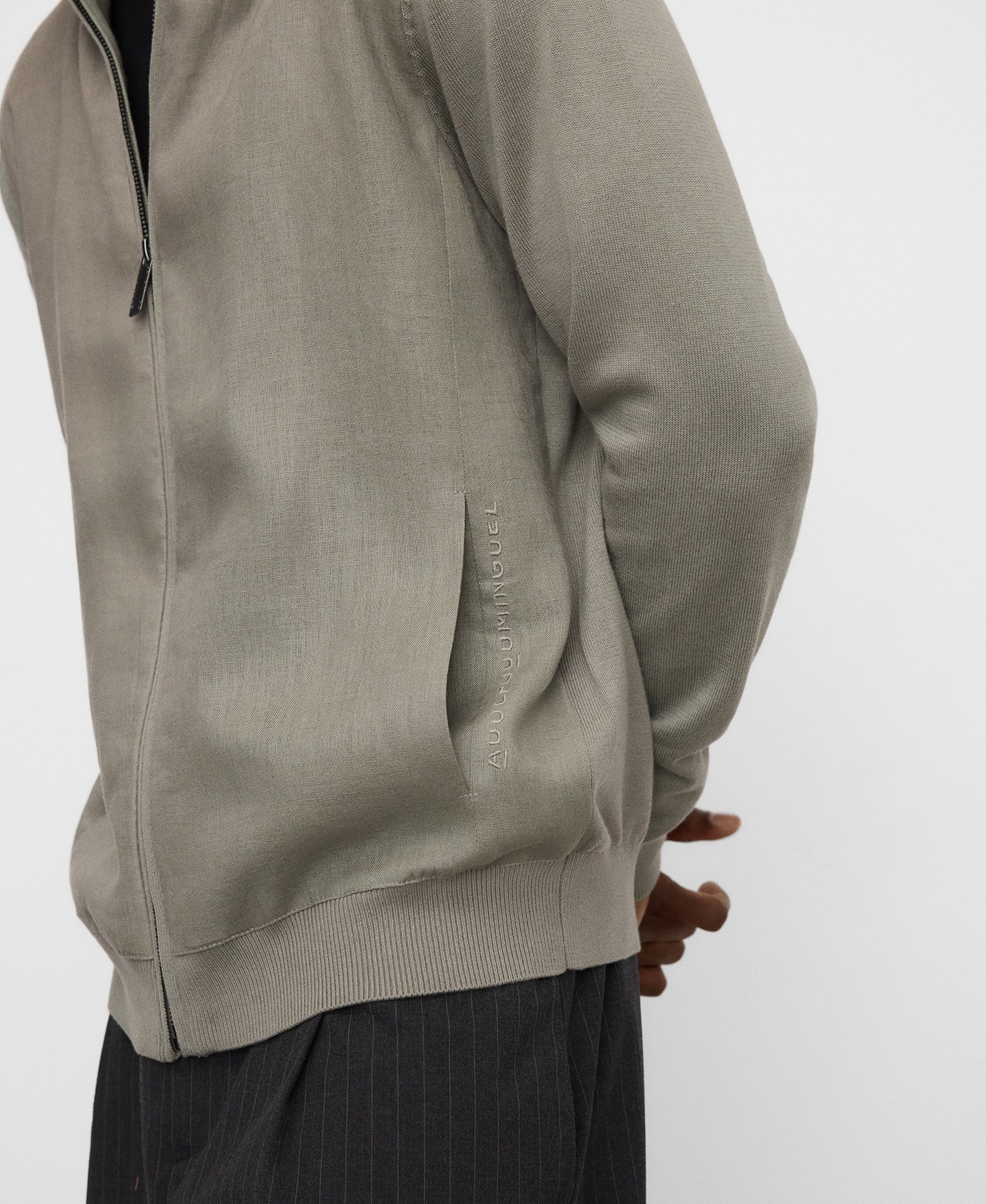 Chaqueta combinada punto algod&oacute;n y lino image number 3