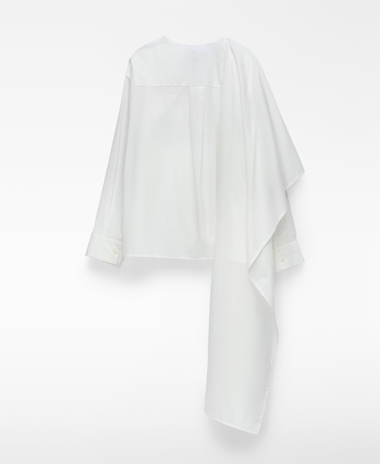 Straight shirt with shawl image number 5