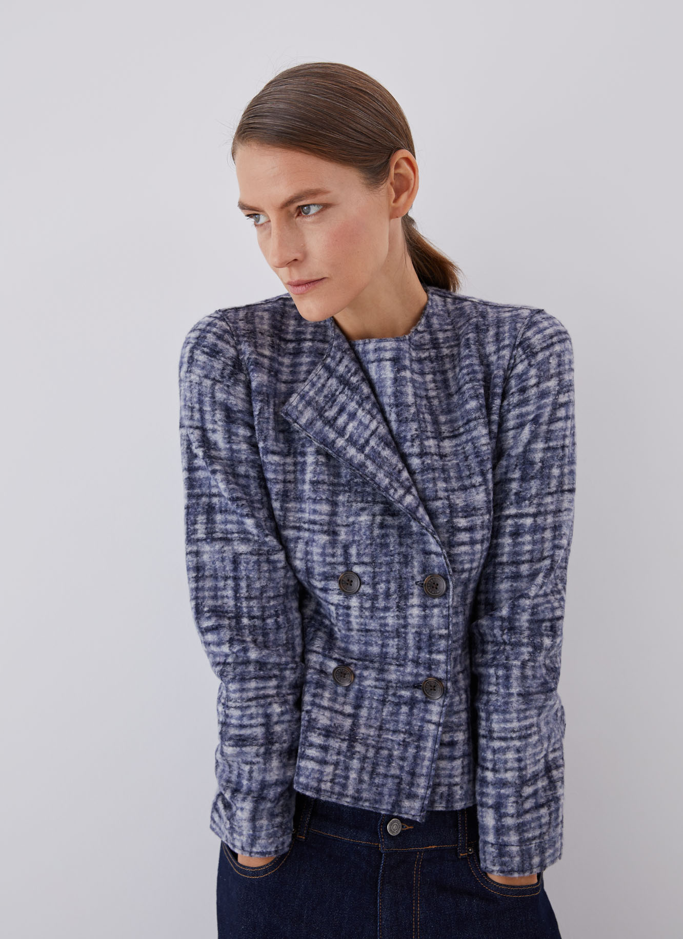 Boiled wool jacket with buttons image number 0