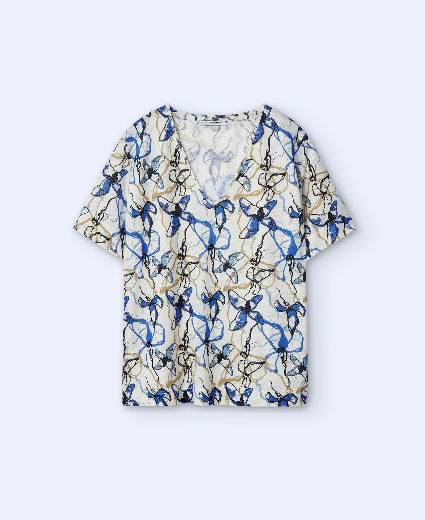 V-neckline printed T-shirt image number 0
