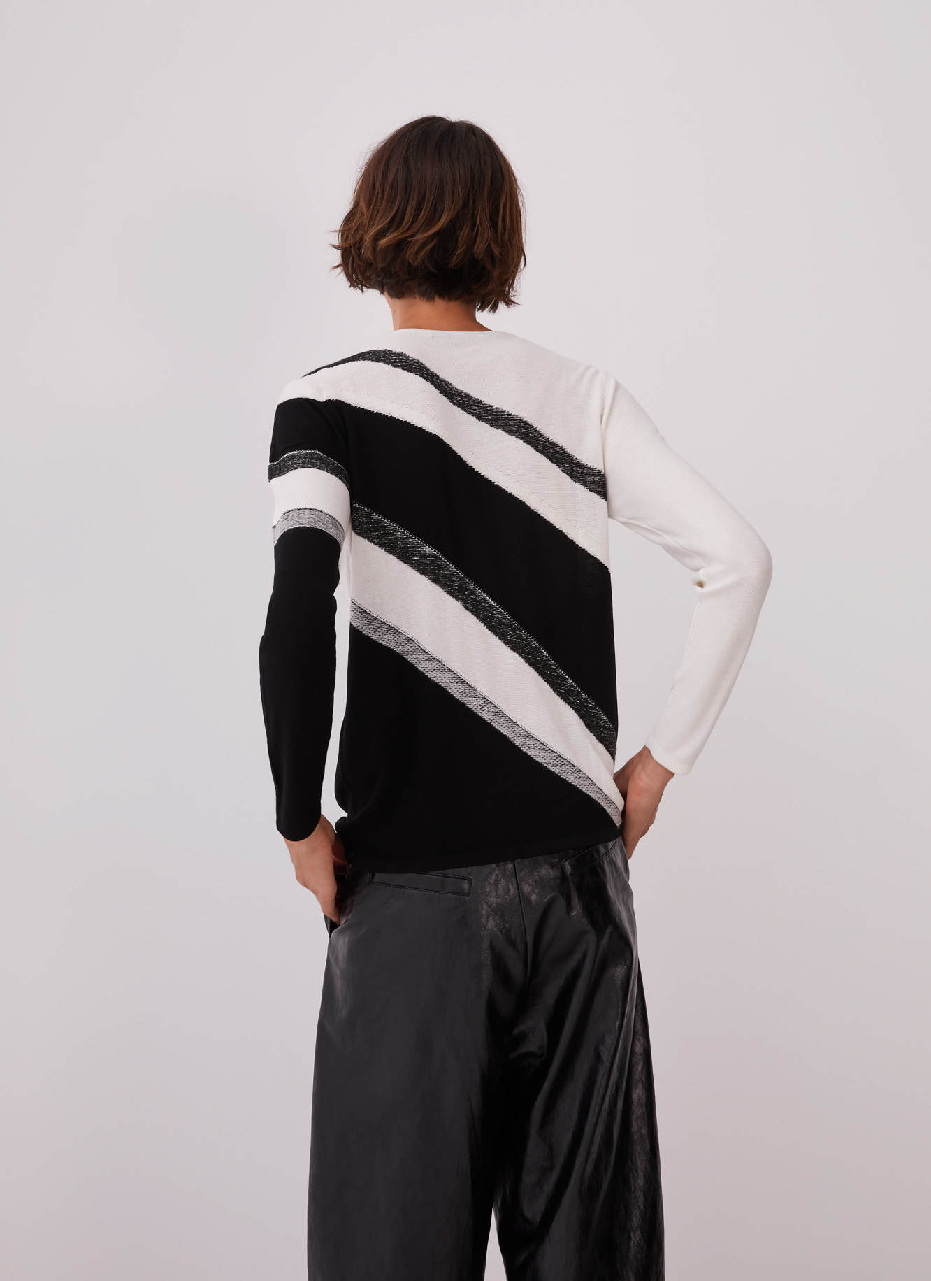 Jersey con intarsia y cuello caja image number 1