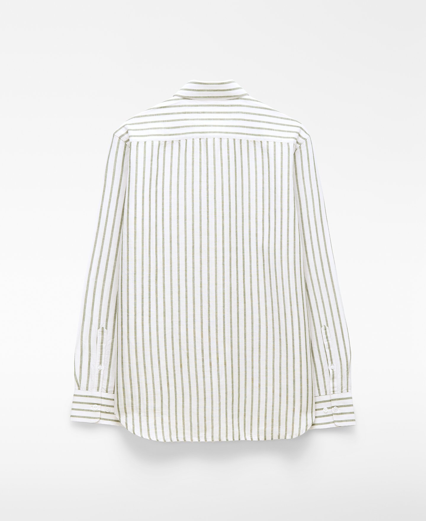 Camisa regular fit rayas lino y algod&oacute;n image number 5