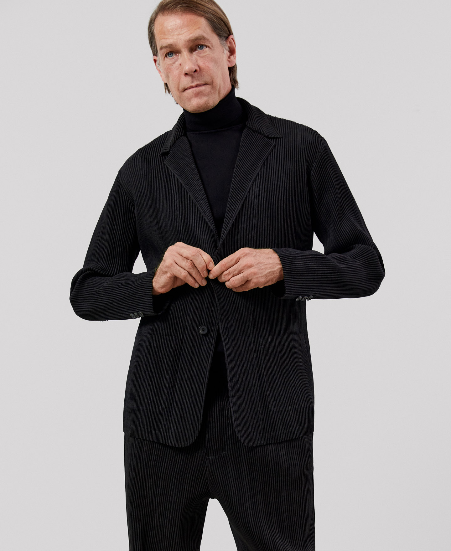 Recycled polyester crinkle blazer image number 0