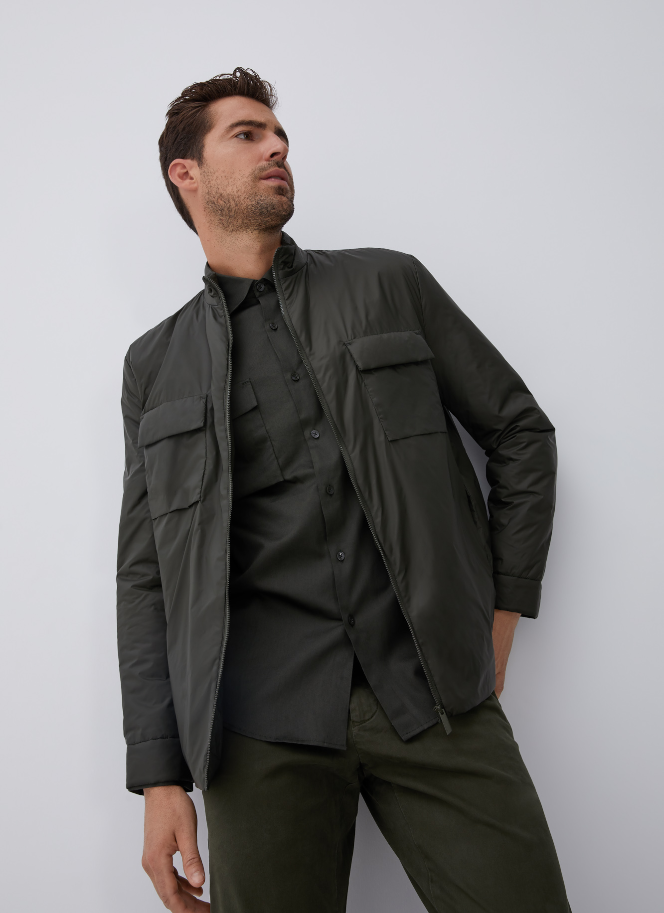 Padded overshirt with flap pockets image number 0